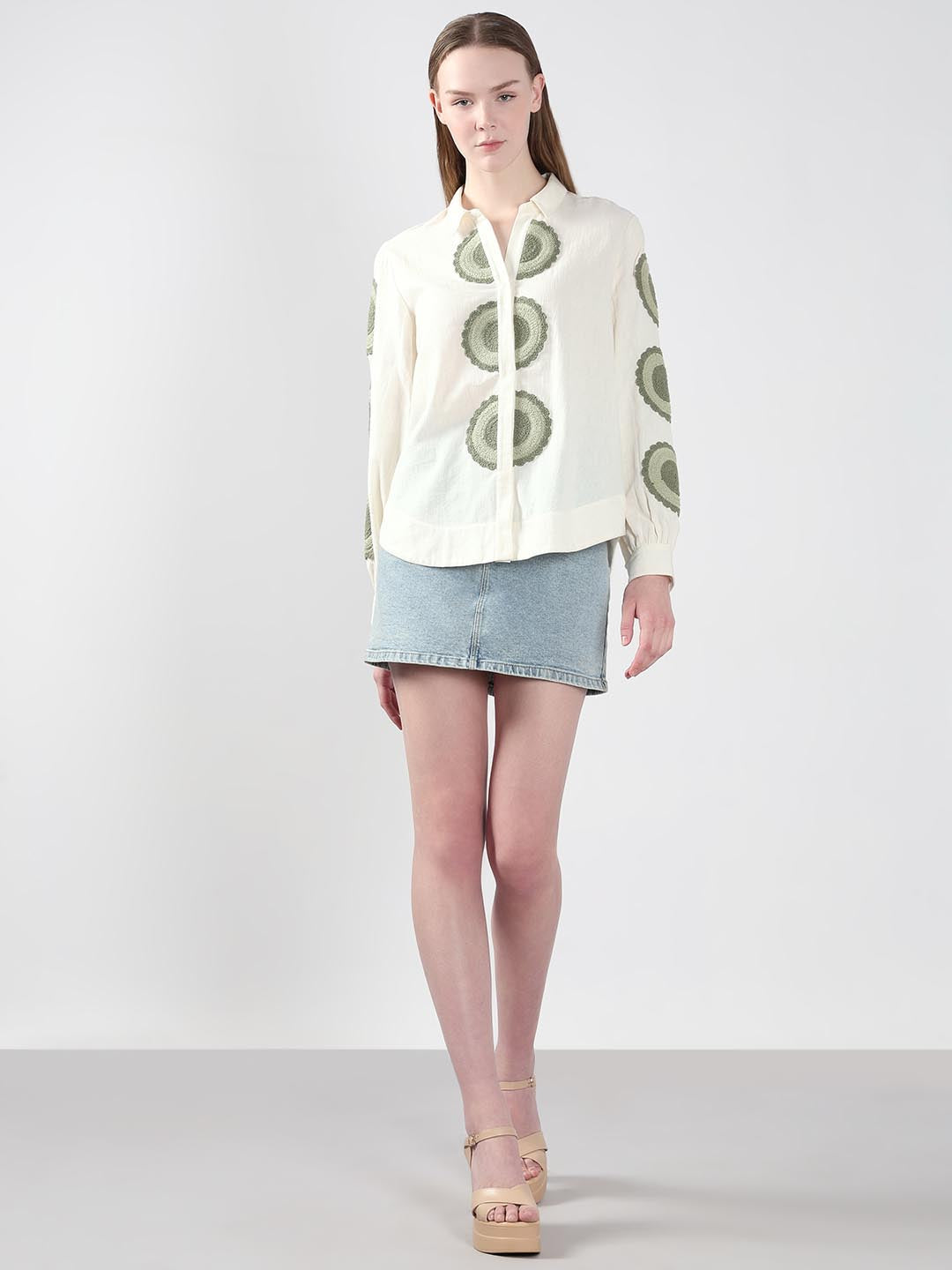 White Embroidered Shirt