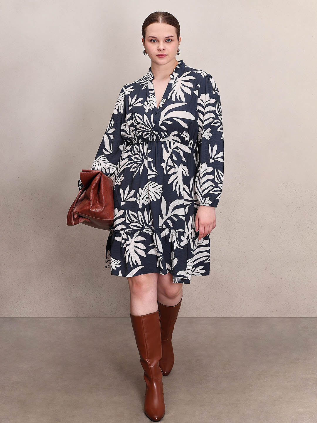 Curve Printed Mini Dress