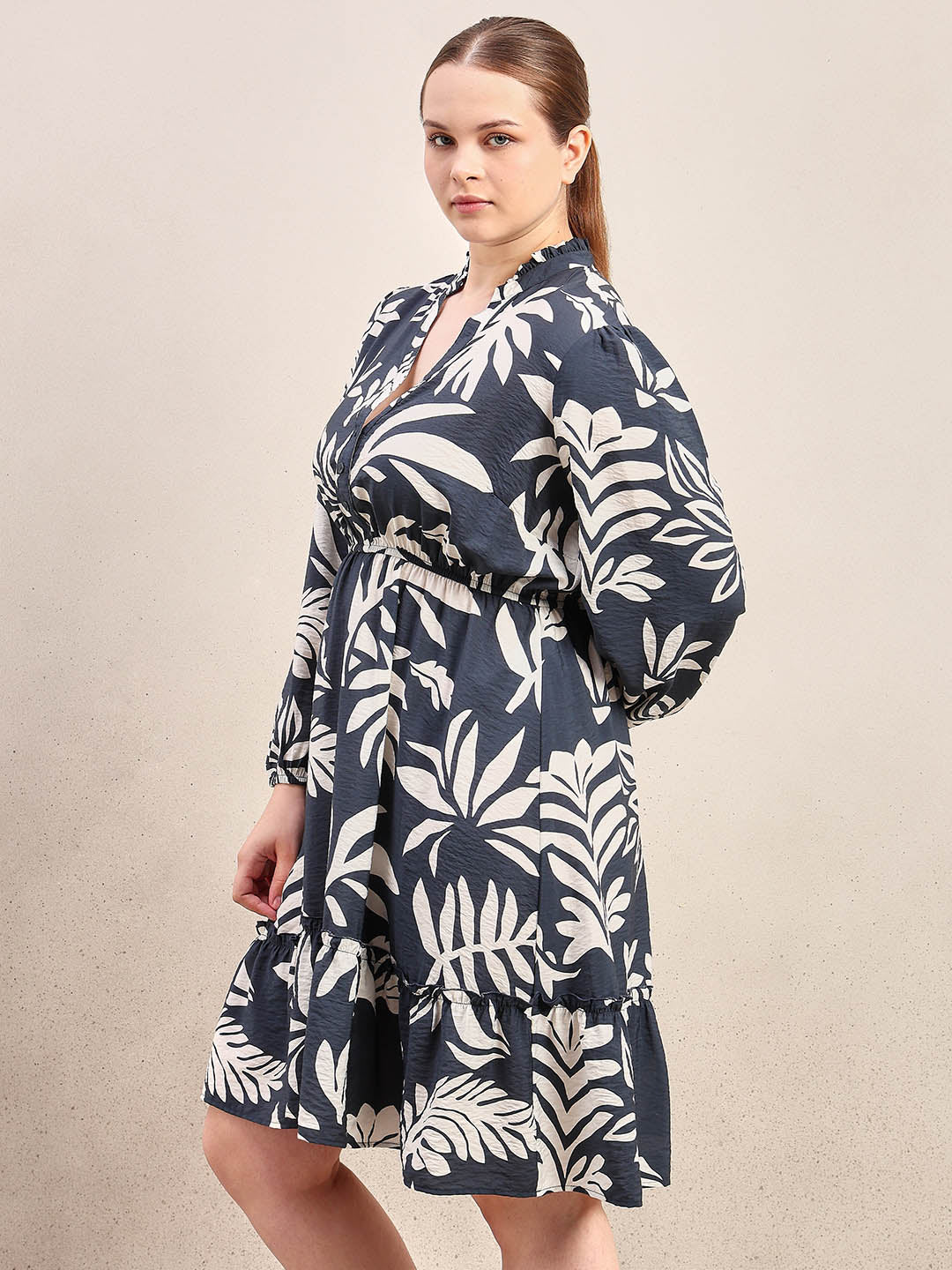 Curve Printed Mini Dress