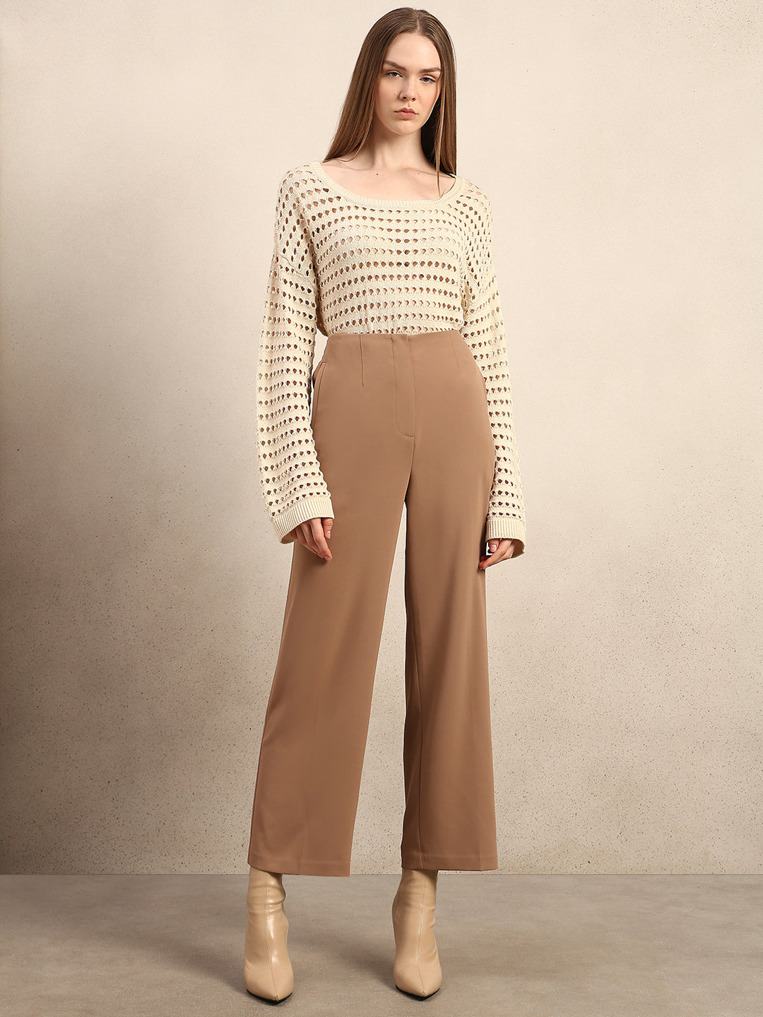 Wide Leg High Rise Pants