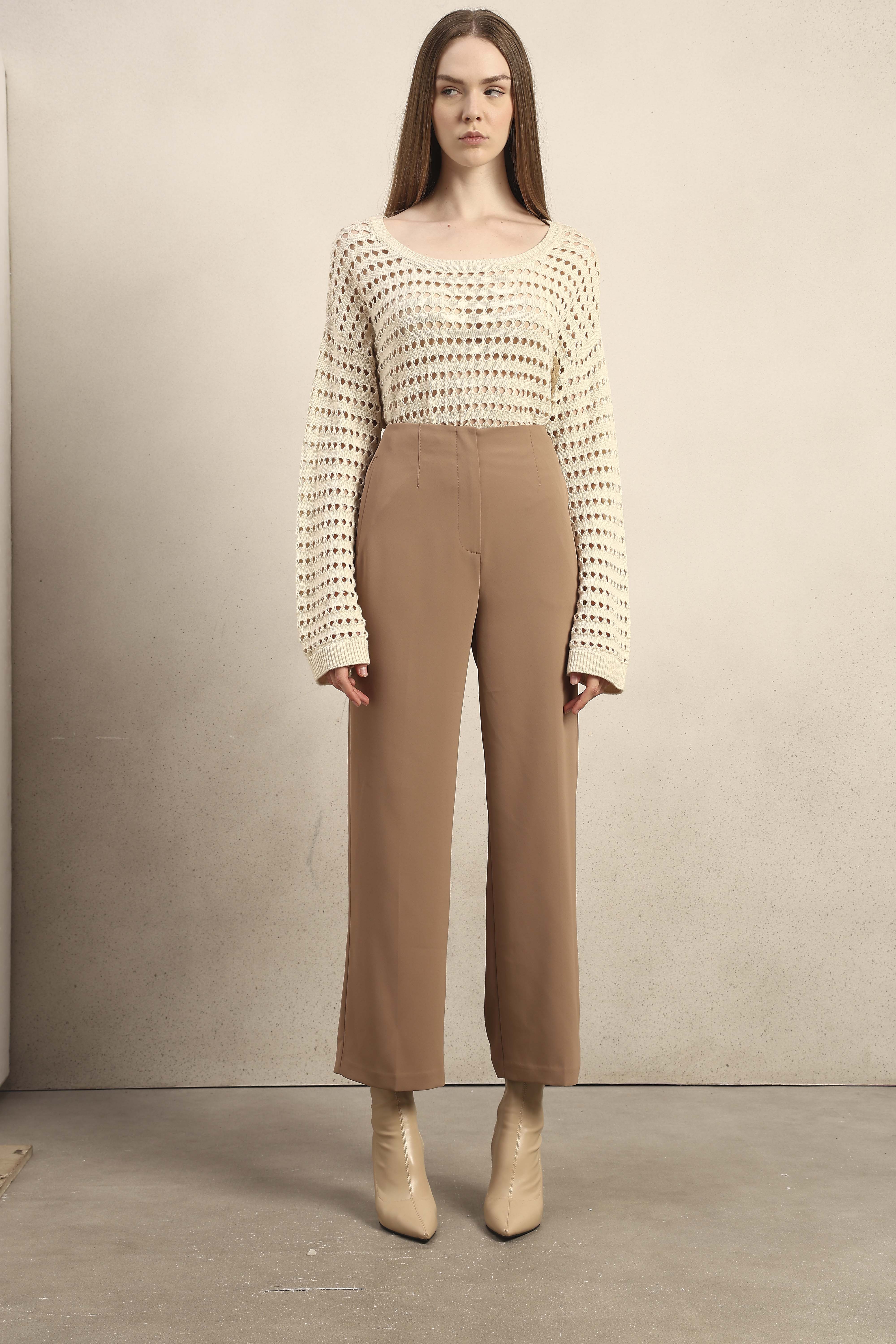 Wide Leg High Rise Pants