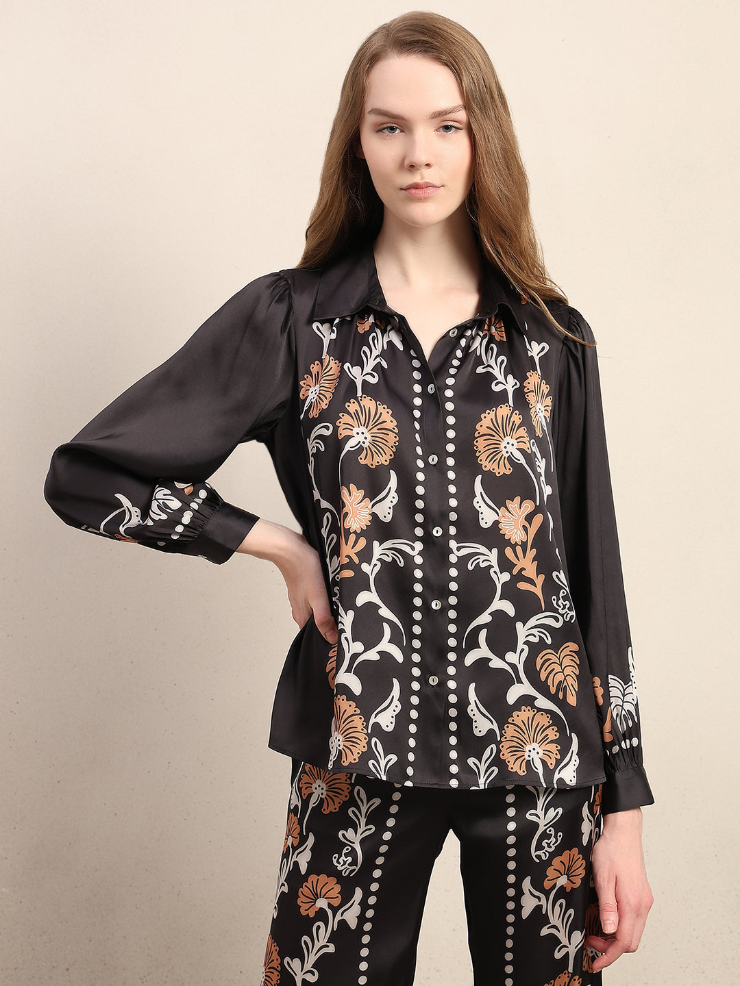 Floral Print Button Up Shirt