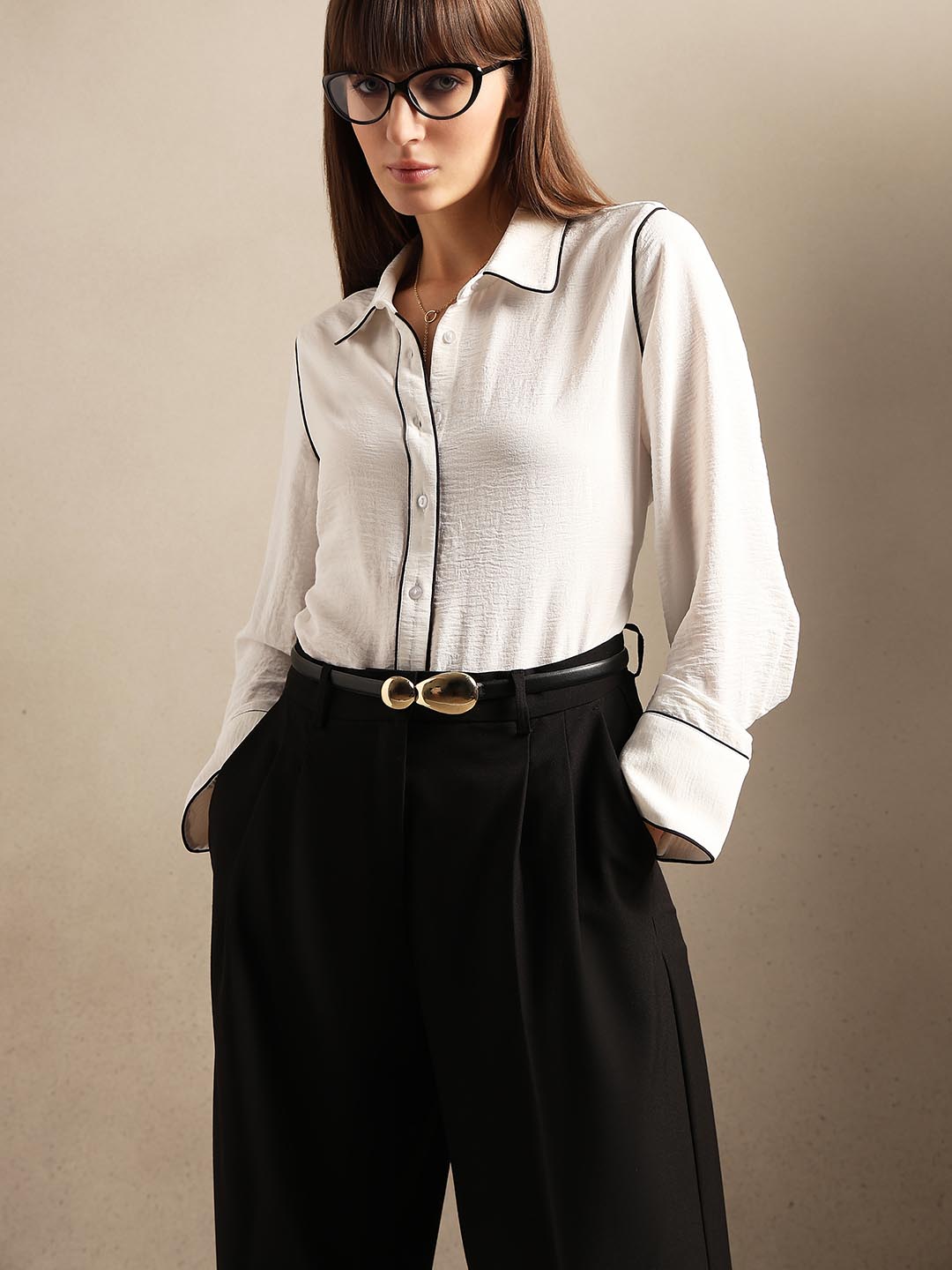 White Textured Shirt