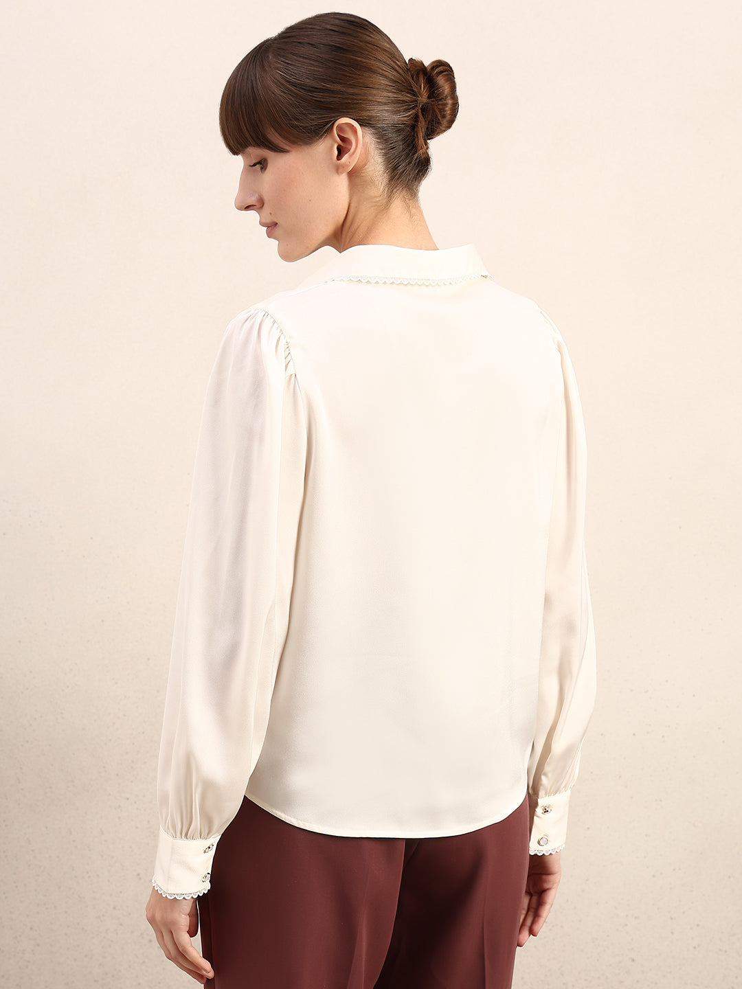 Ivory Cuff Sleeves Shirt
