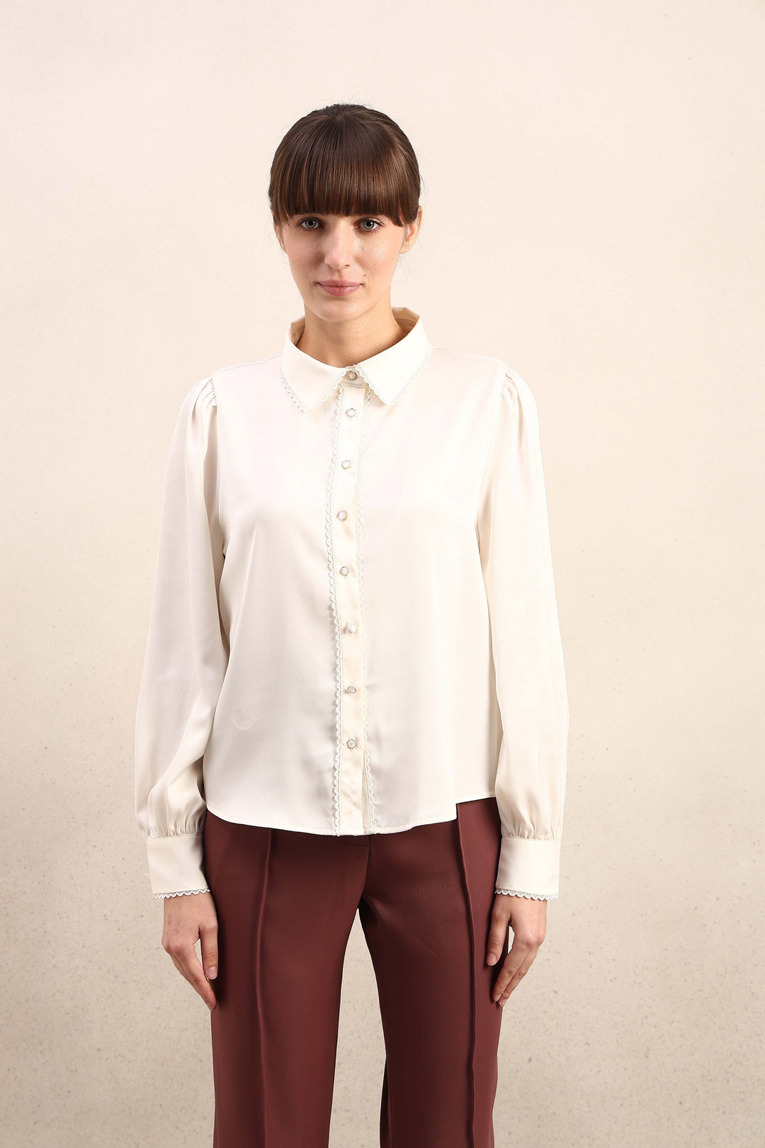Ivory Cuff Sleeves Shirt
