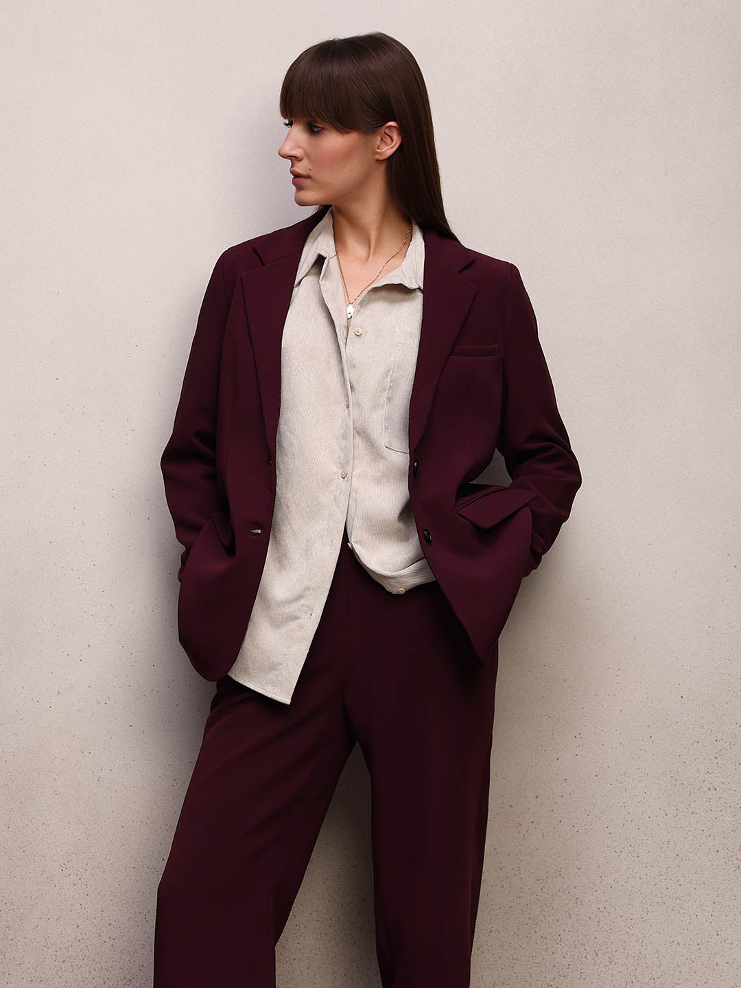 Maroon Tailored Blazer