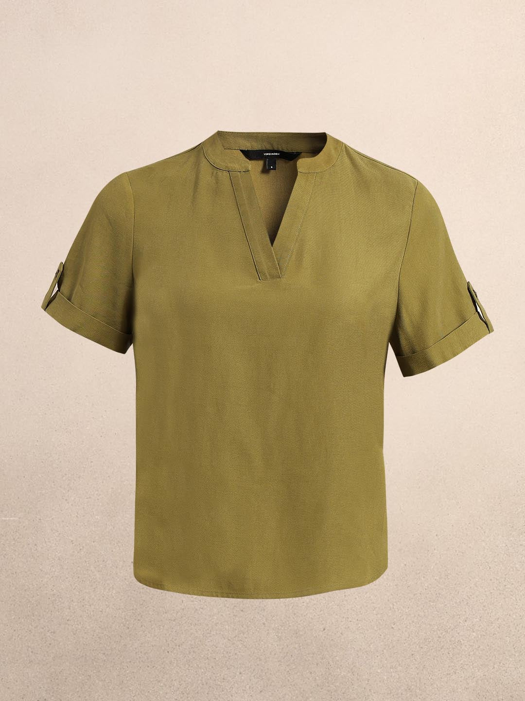 Dark Green V-Neck Top