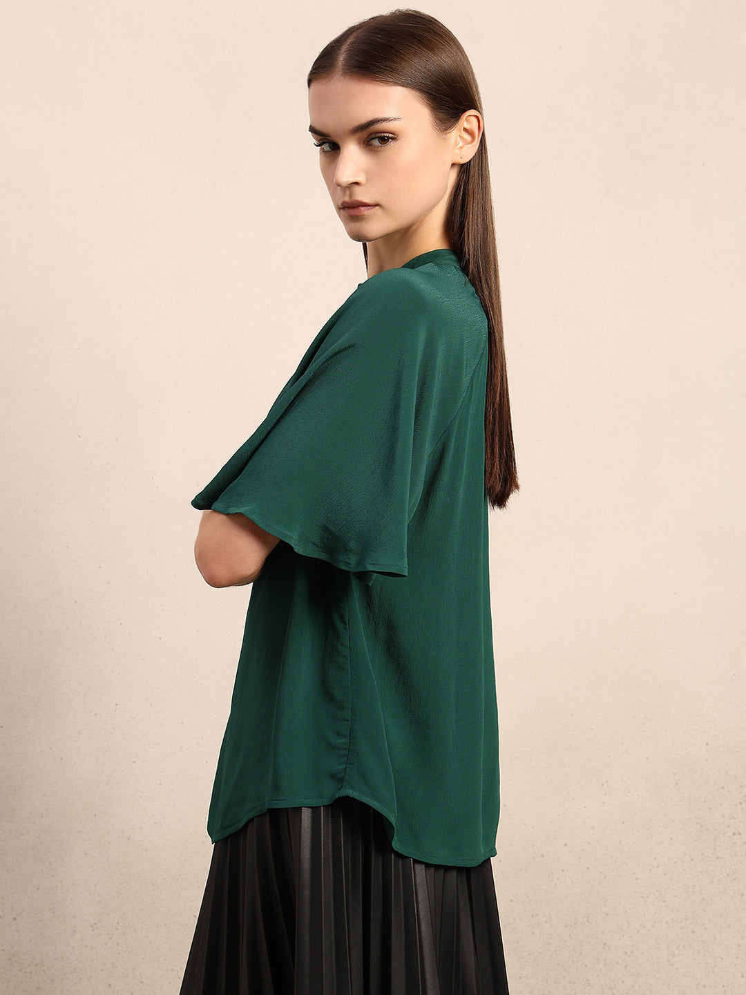 Green Short Sleeves Top