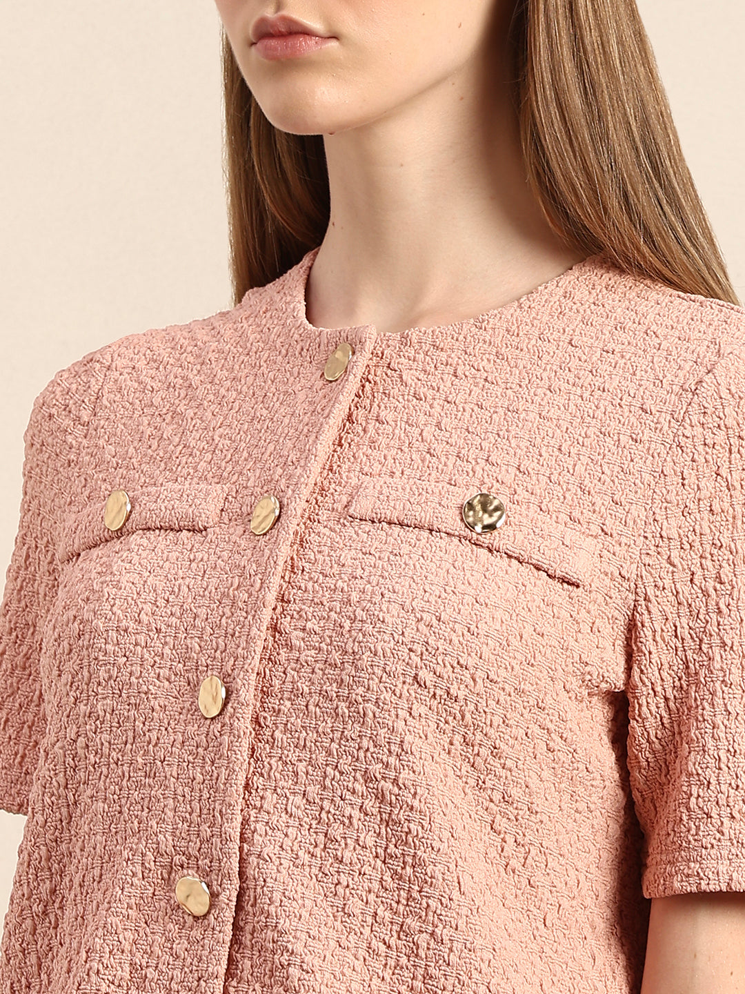 Tweed Buttoned Top