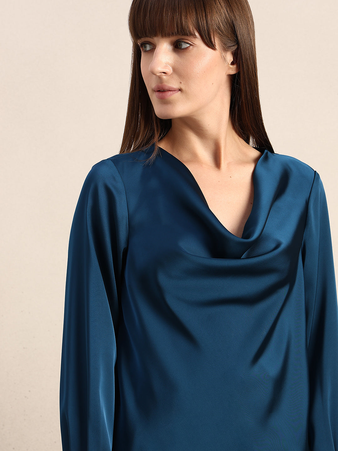 Cowl Neck Satin Top