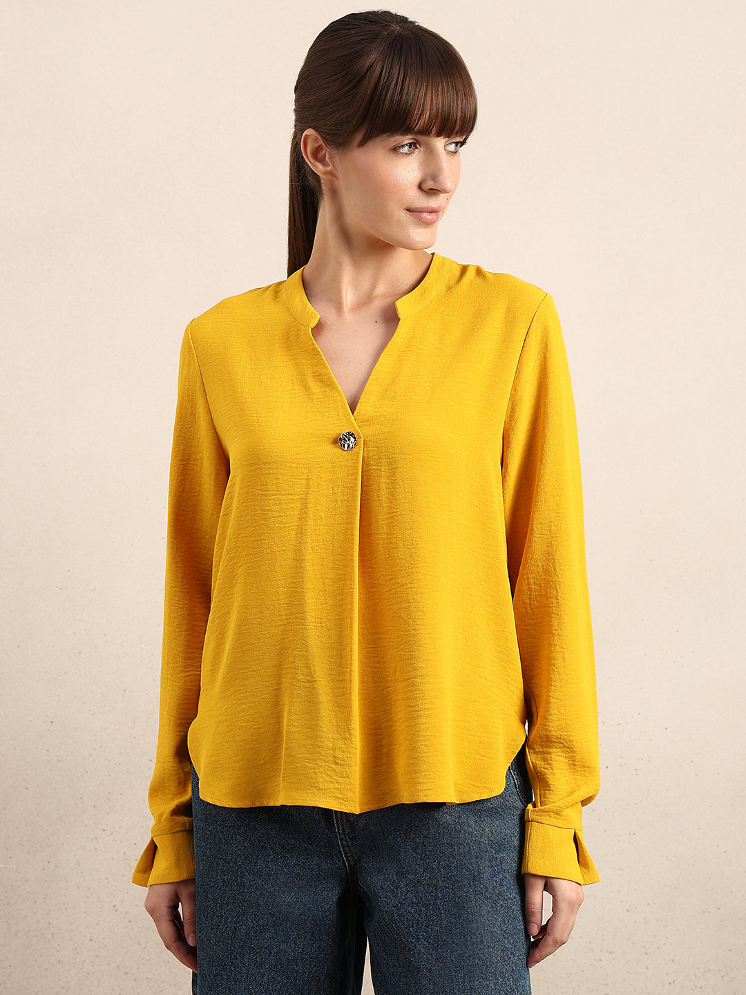Yellow Regular Fit Top