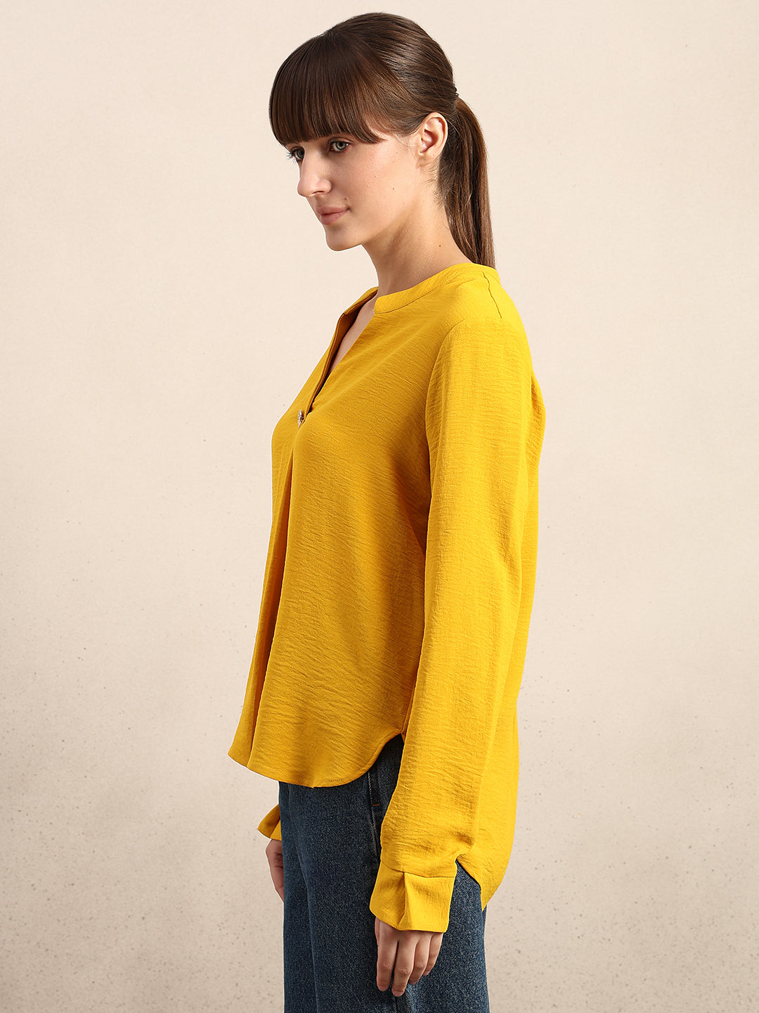 Yellow Regular Fit Top