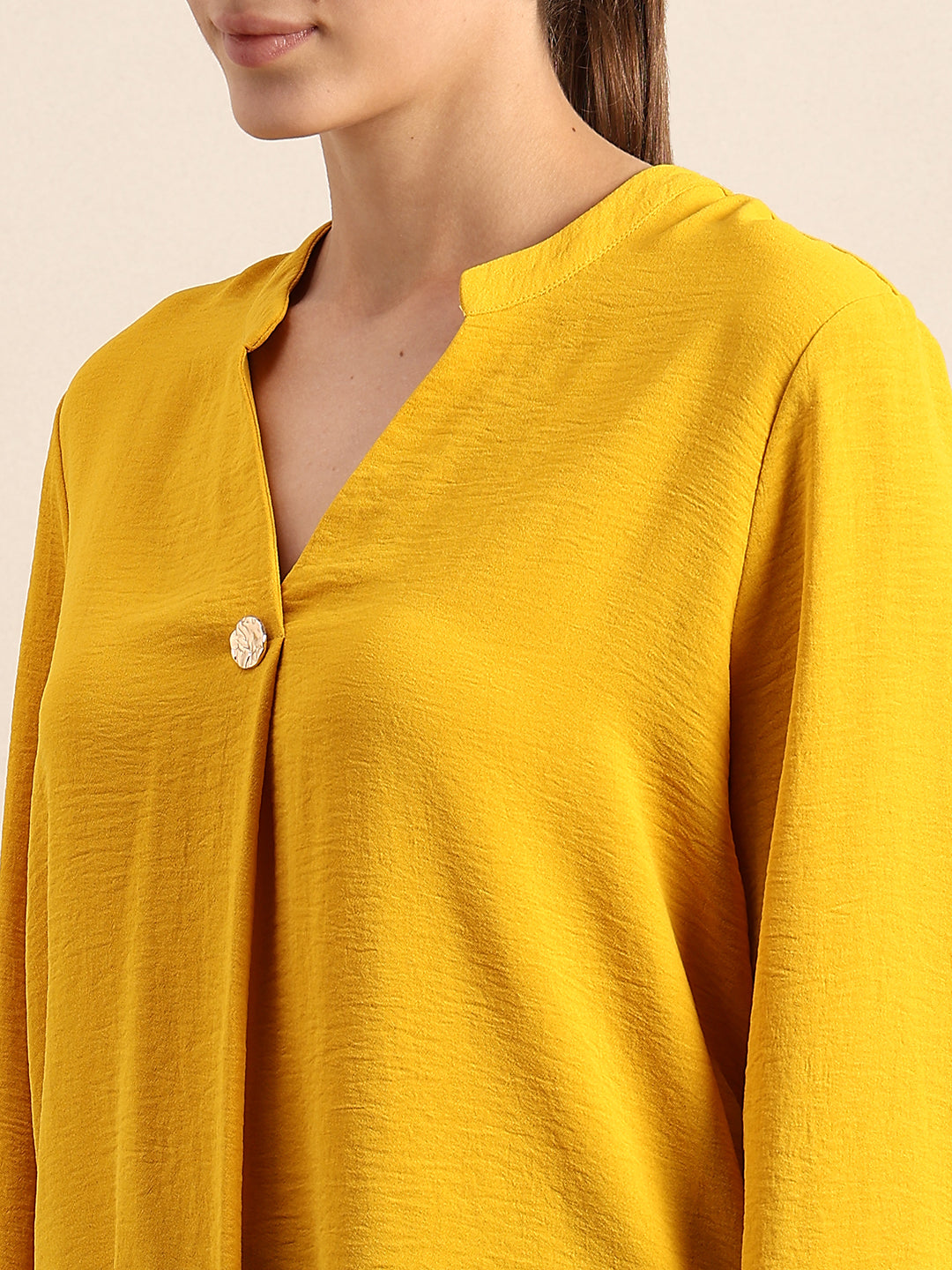 Yellow Regular Fit Top