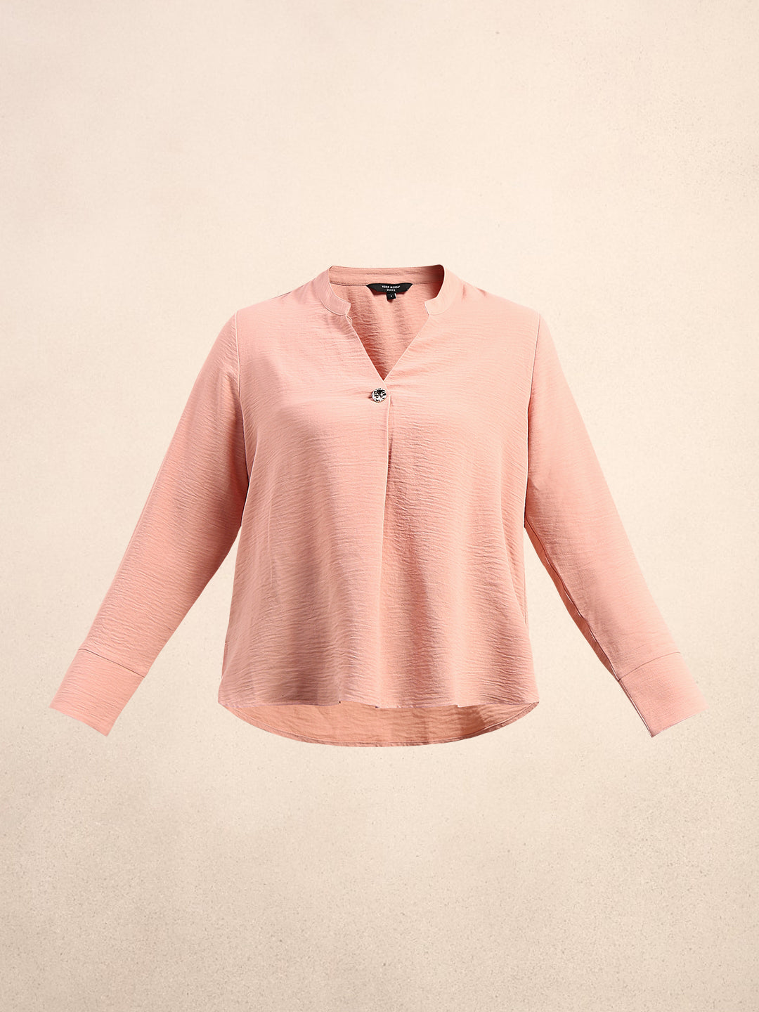 CURVE Pink V-Neck Top