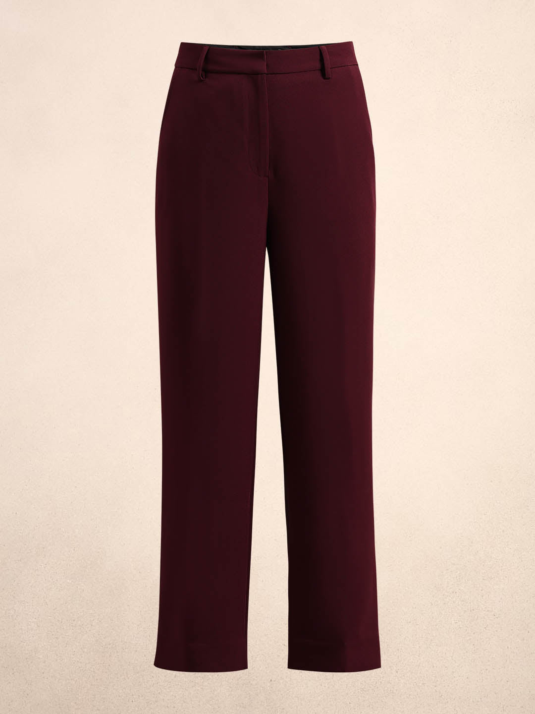 Maroon High Rise Tailored Pants