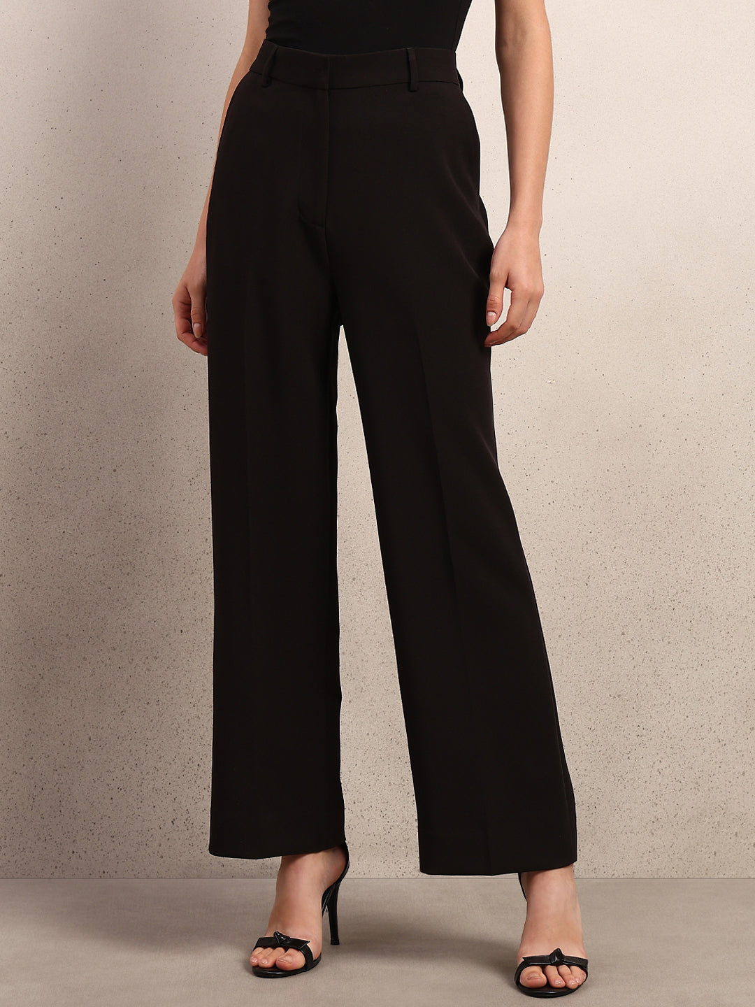 Black High Rise Tailored Pants