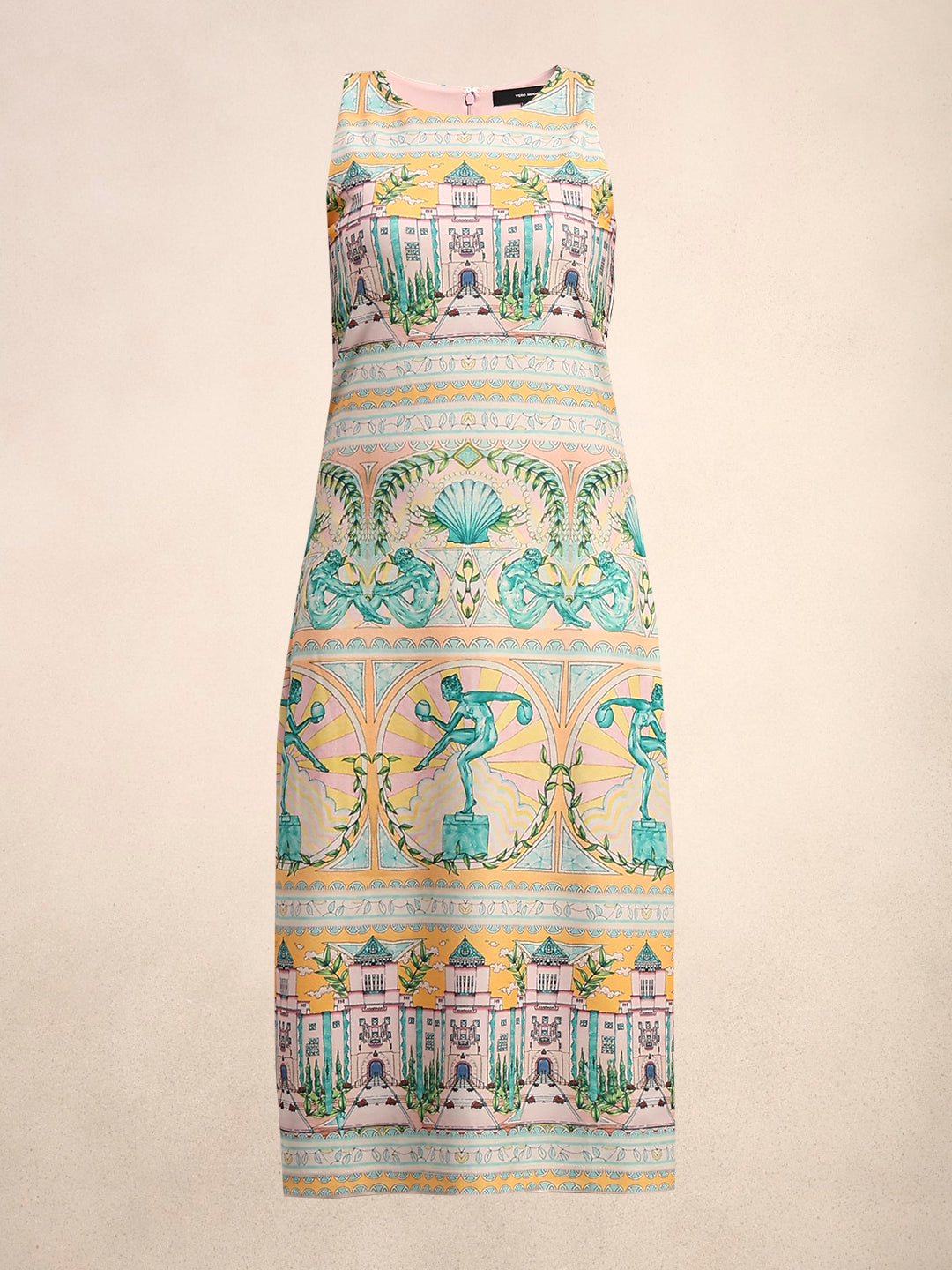 Printed Sheath Midi Dress