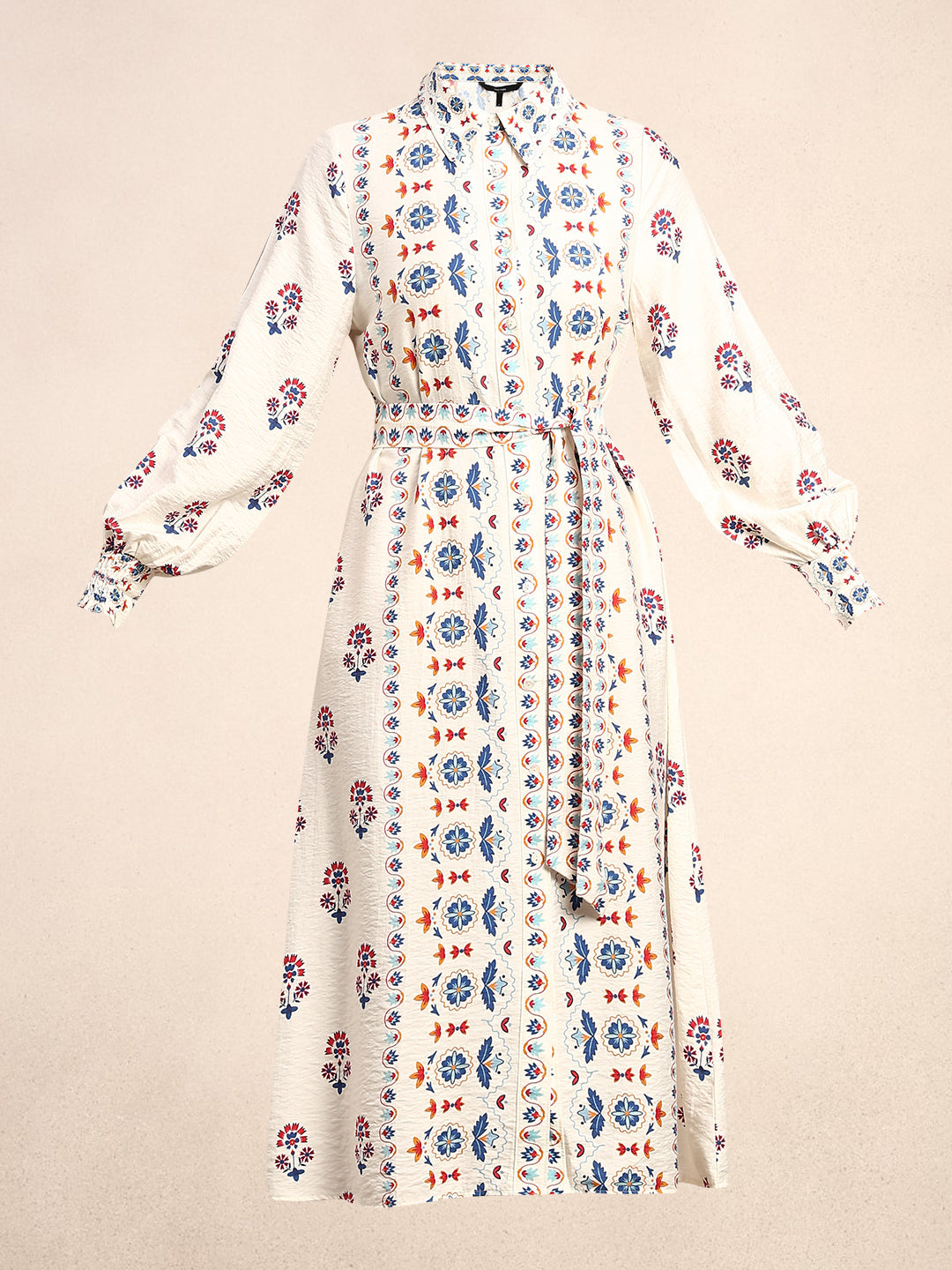 Printed Midi Shirt Dress