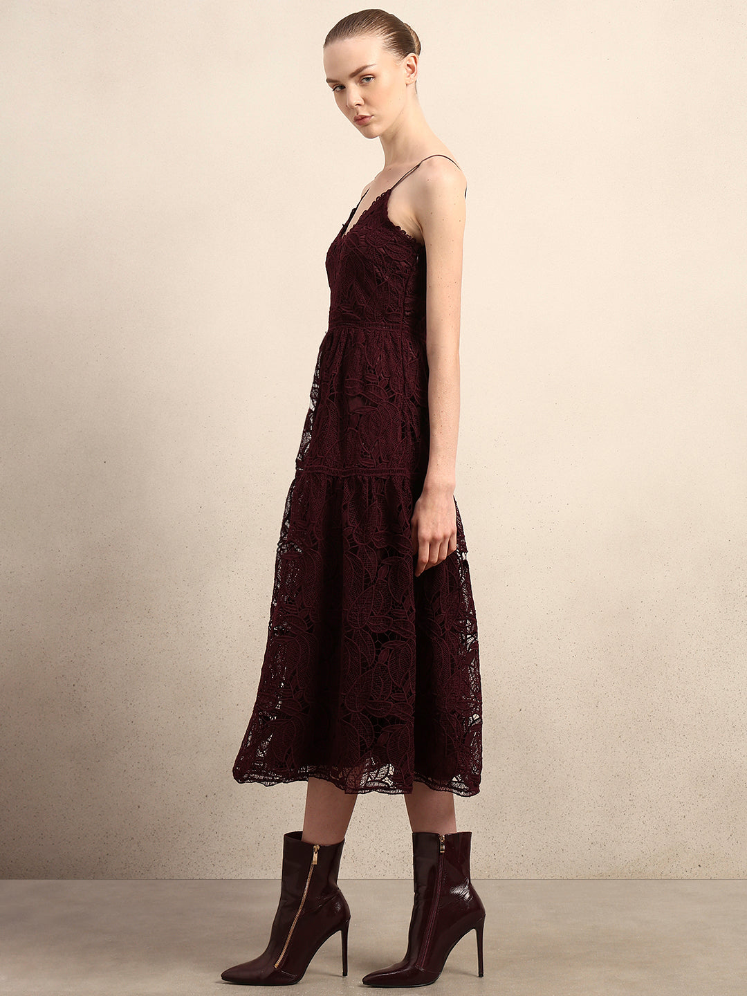 Lace Fit & Flare Midaxi Dress