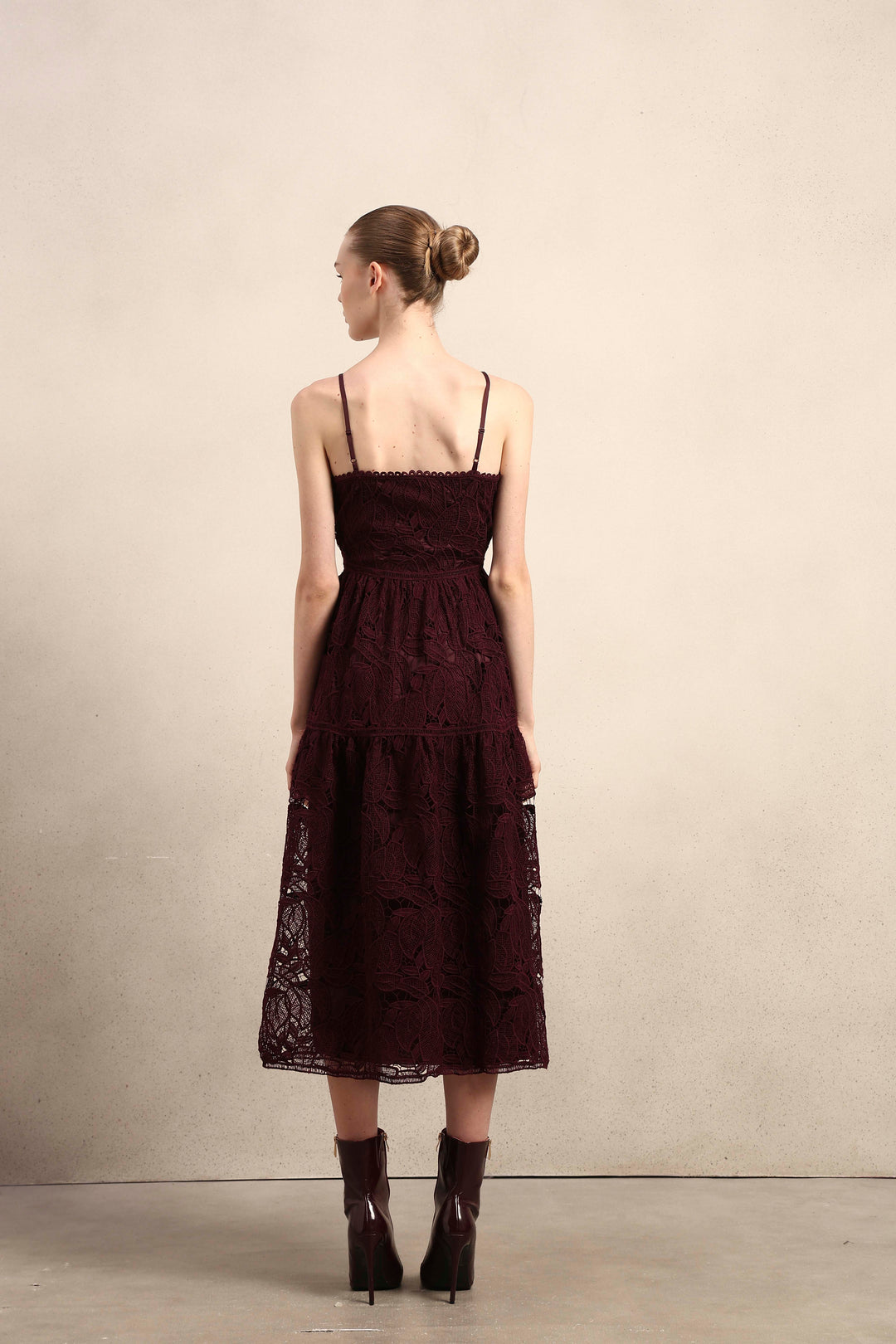 Lace Fit & Flare Midaxi Dress