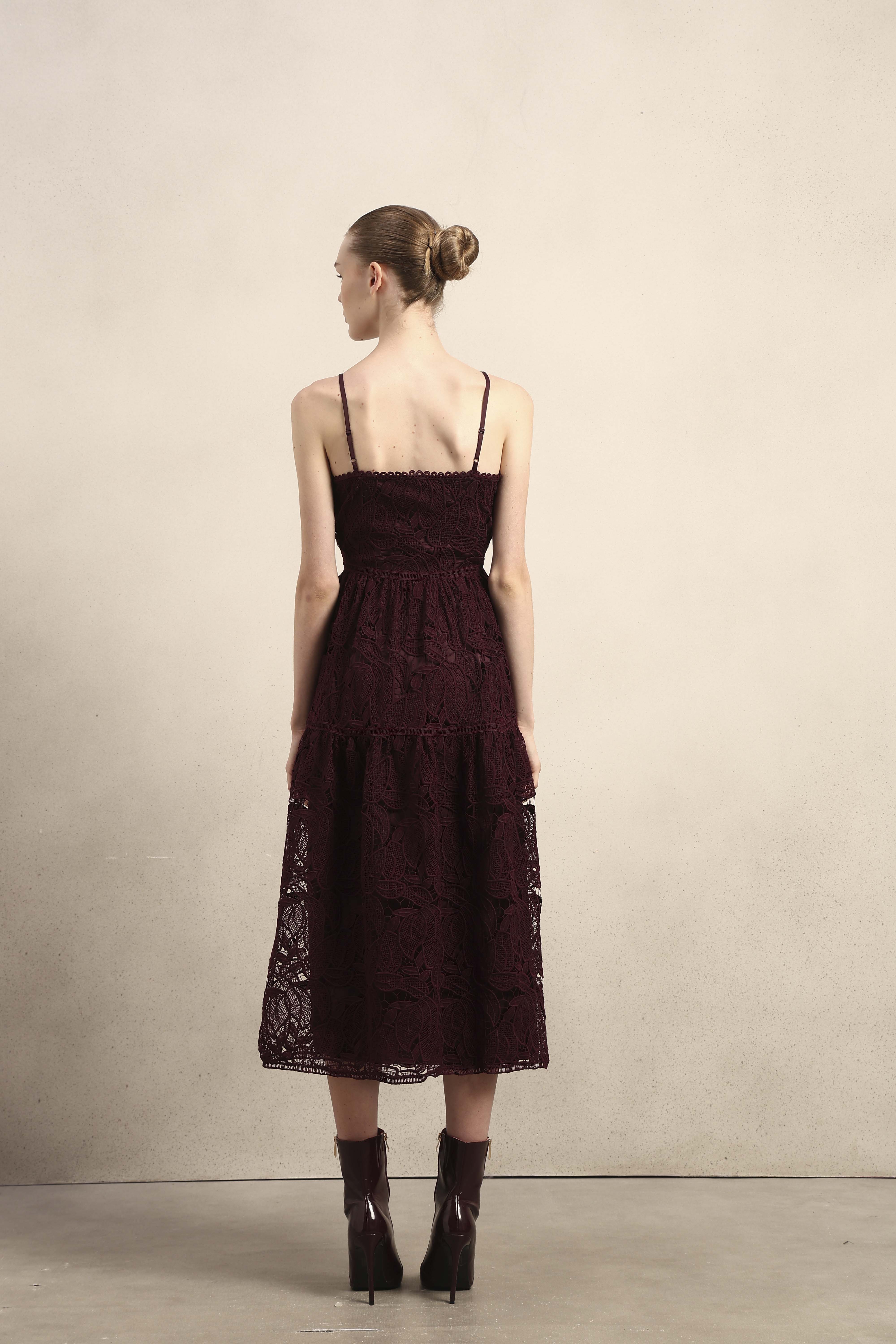 Lace Fit & Flare Midaxi Dress