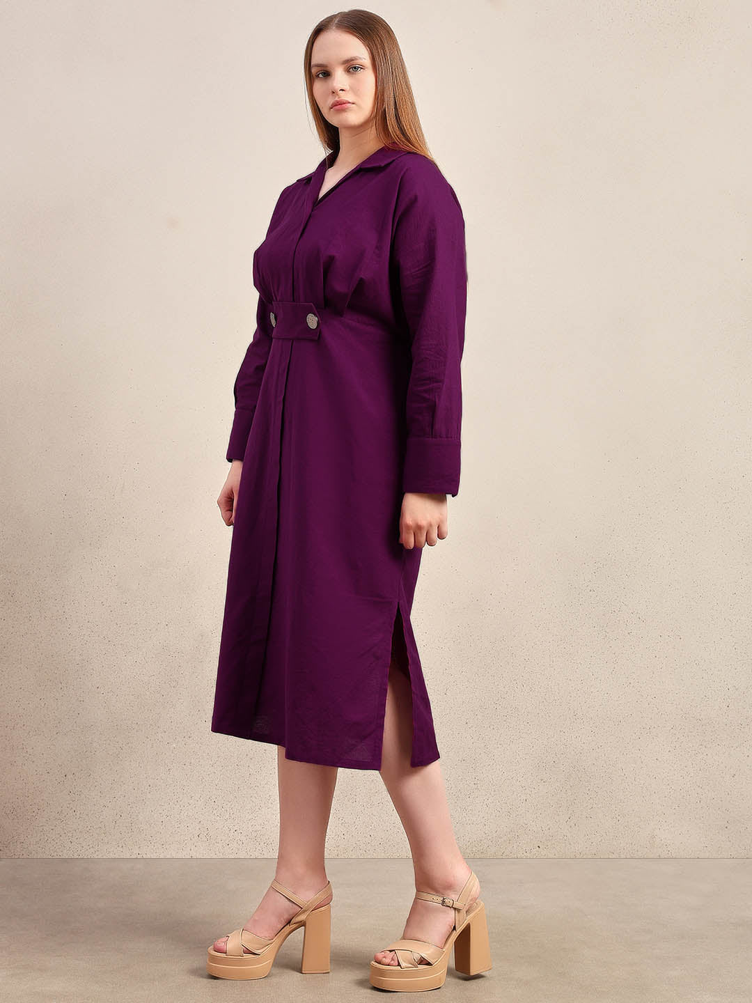 Curve Collared Midi Dress