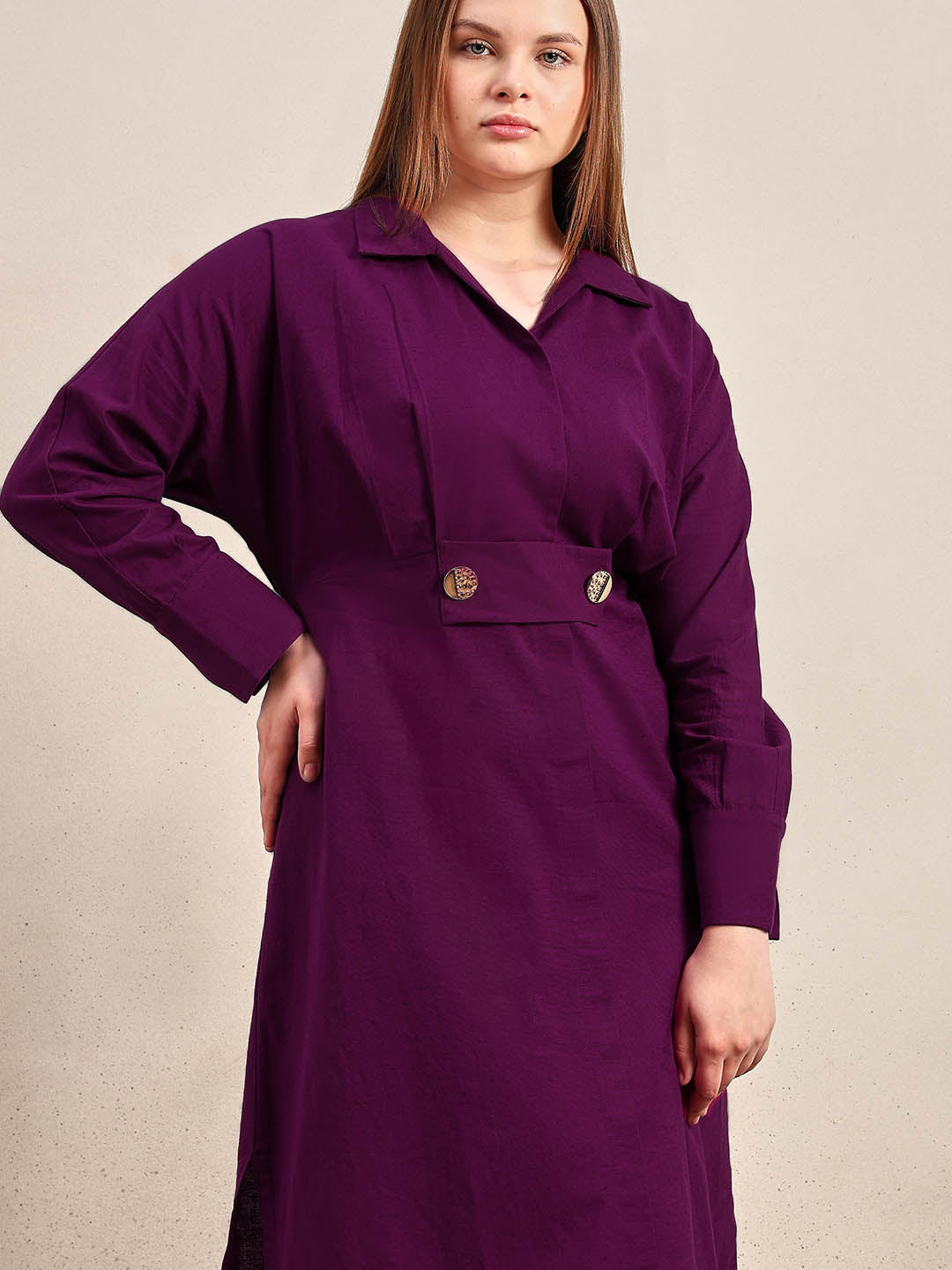 Curve Collared Midi Dress