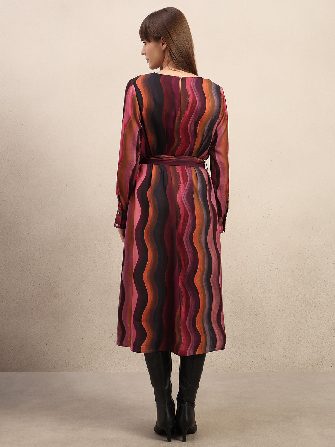 Red Printed Midaxi Dress