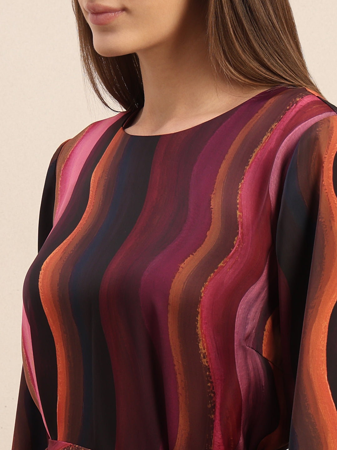 Red Printed Midaxi Dress