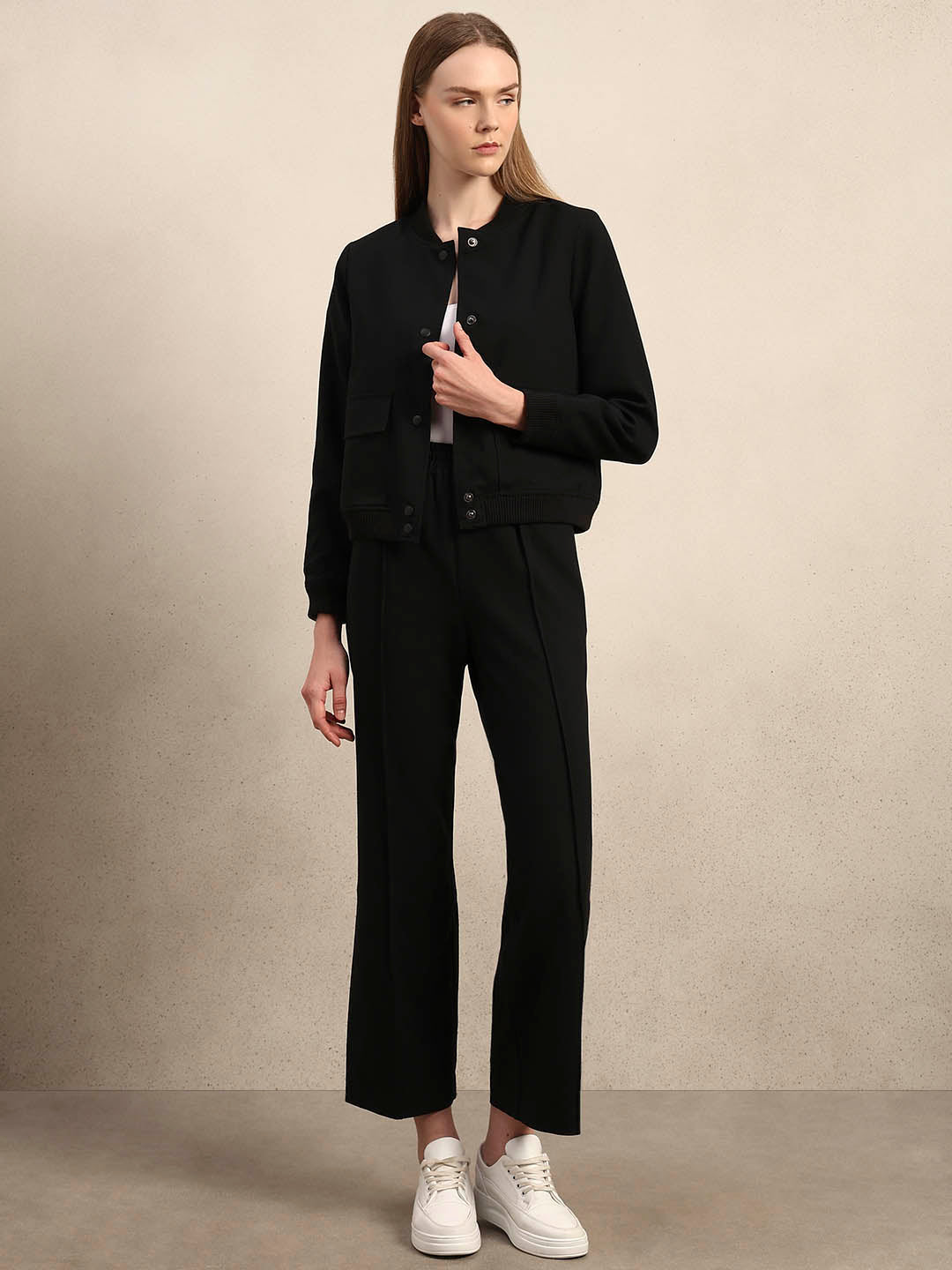 Black Utility Bomber Jacket