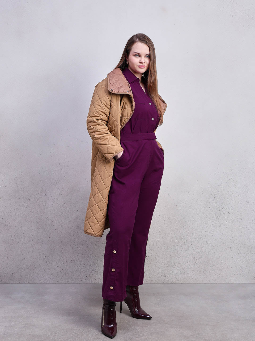 Curve Purple Wide Leg Pants
