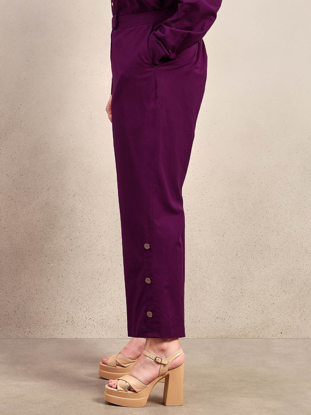 Curve Purple Wide Leg Pants