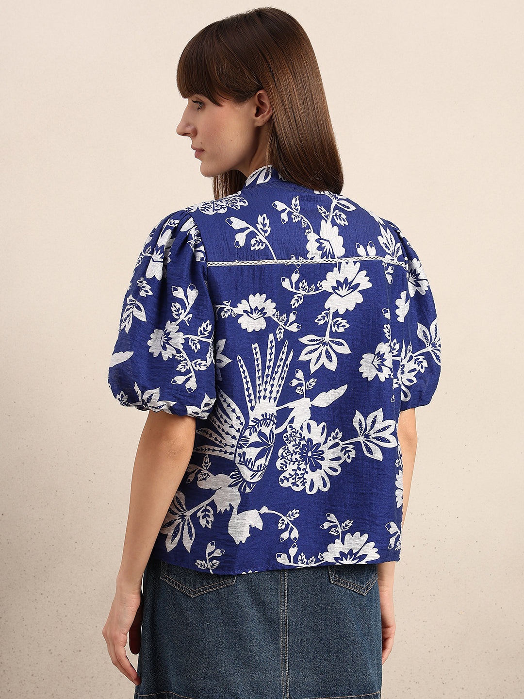 Printed Puff Sleeves Shirt