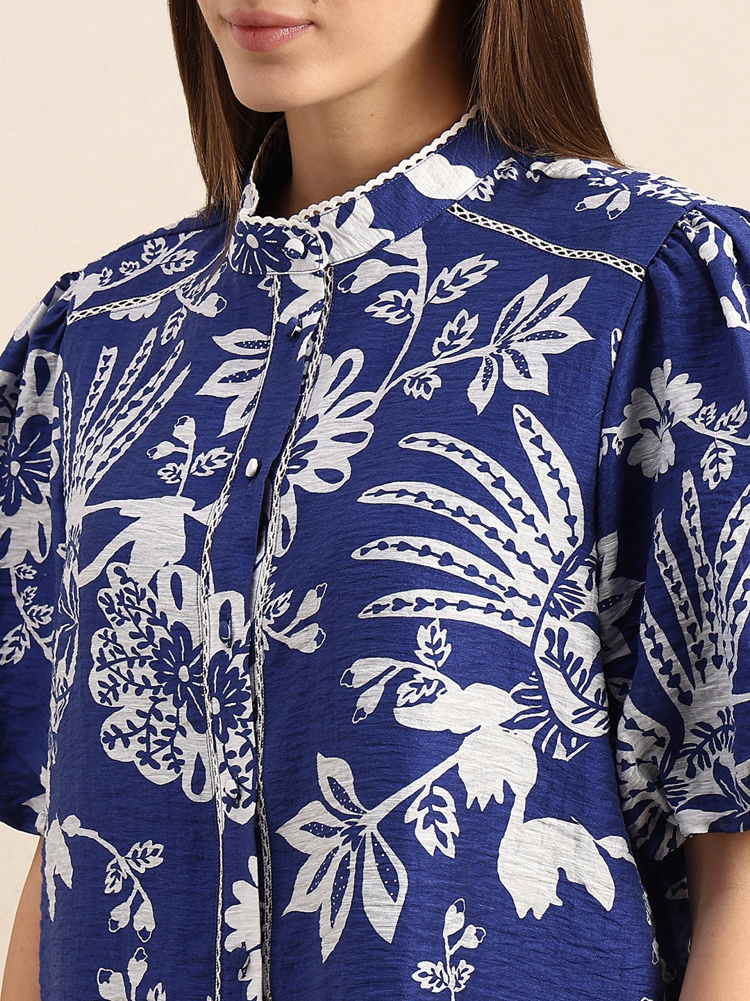 Printed Puff Sleeves Shirt