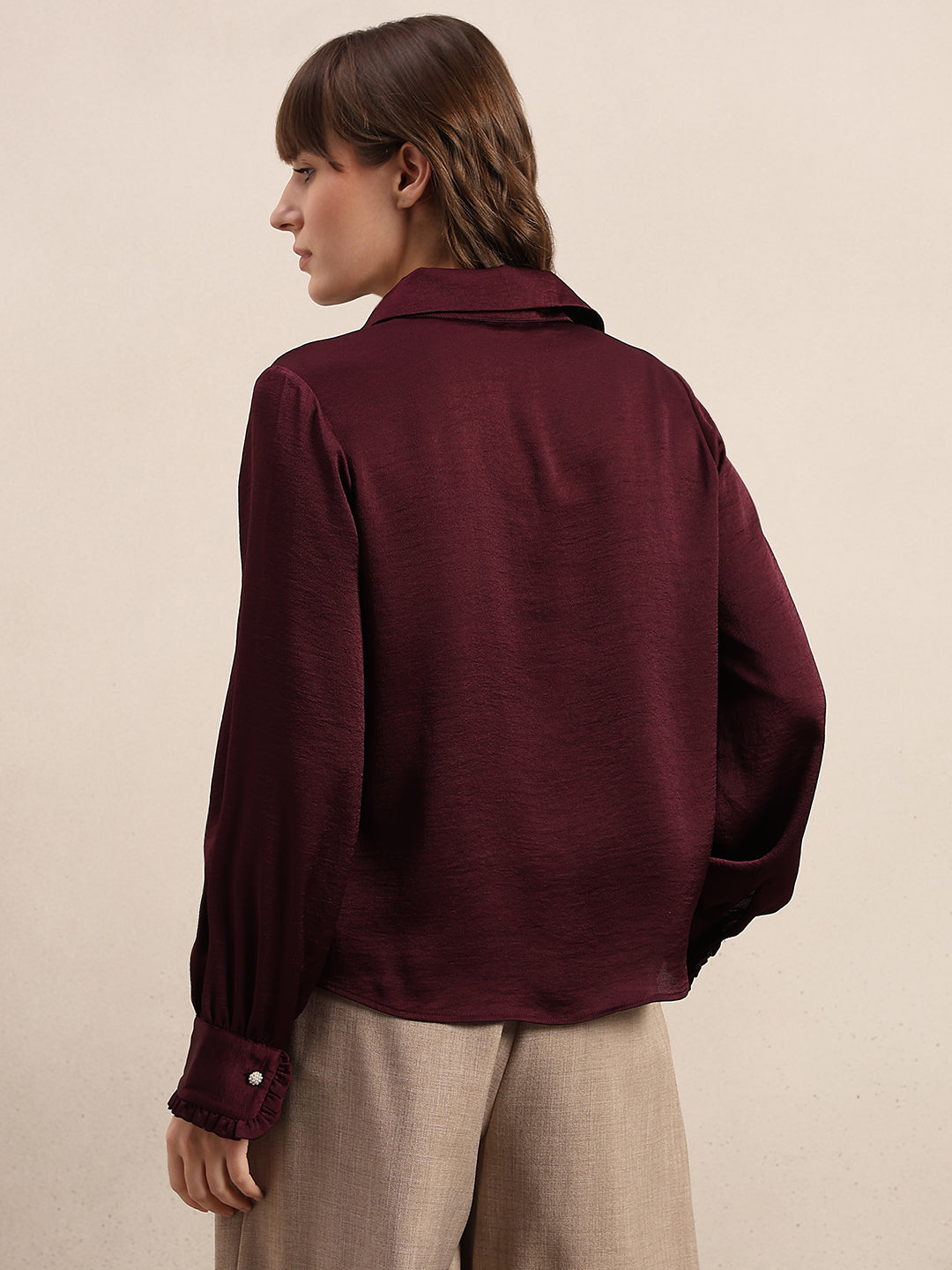 Satin Button Down Shirt