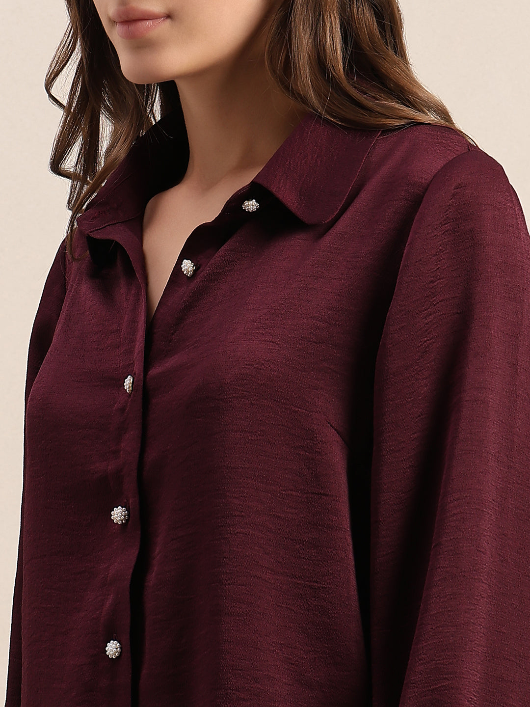 Satin Button Down Shirt