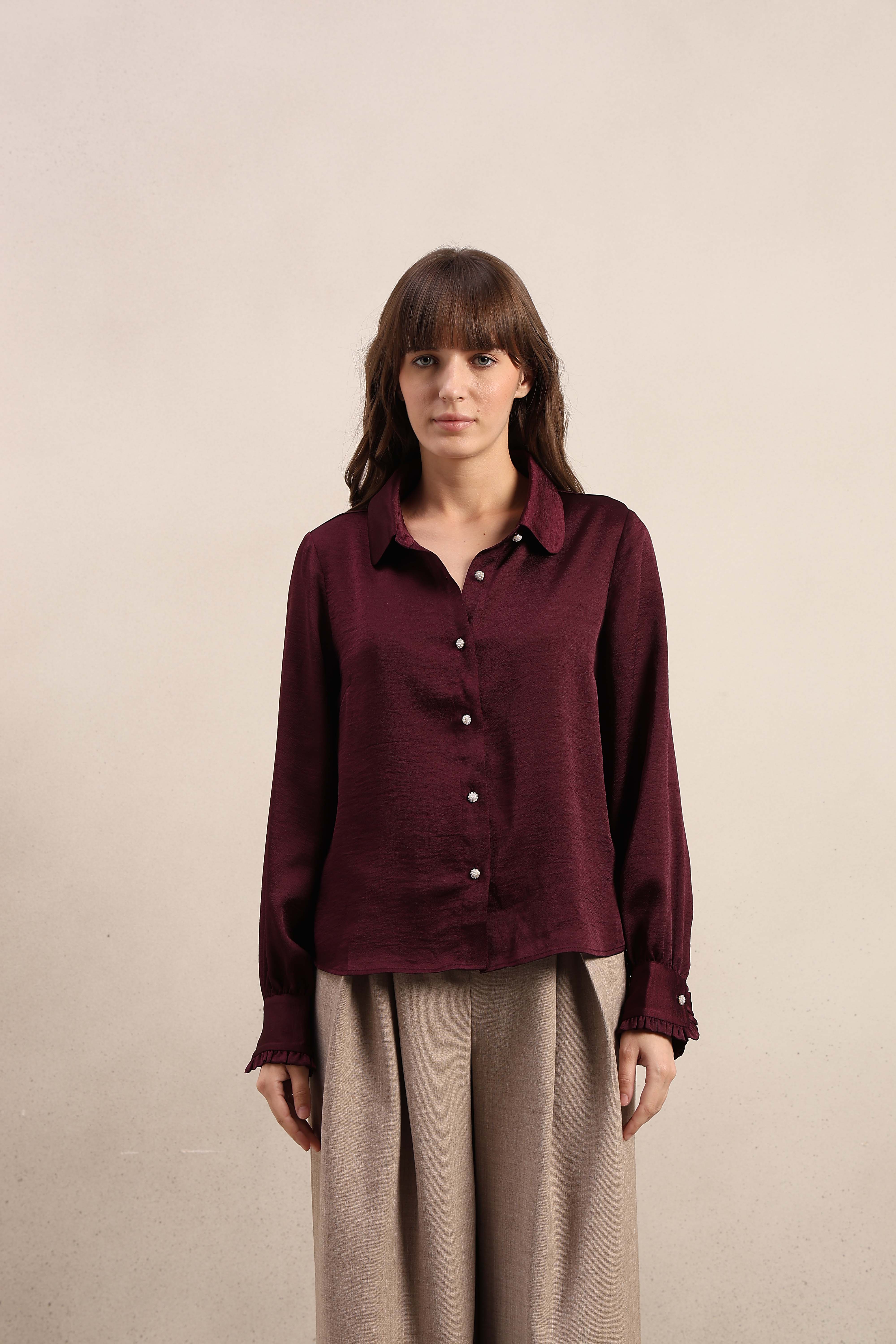 Satin Button Down Shirt