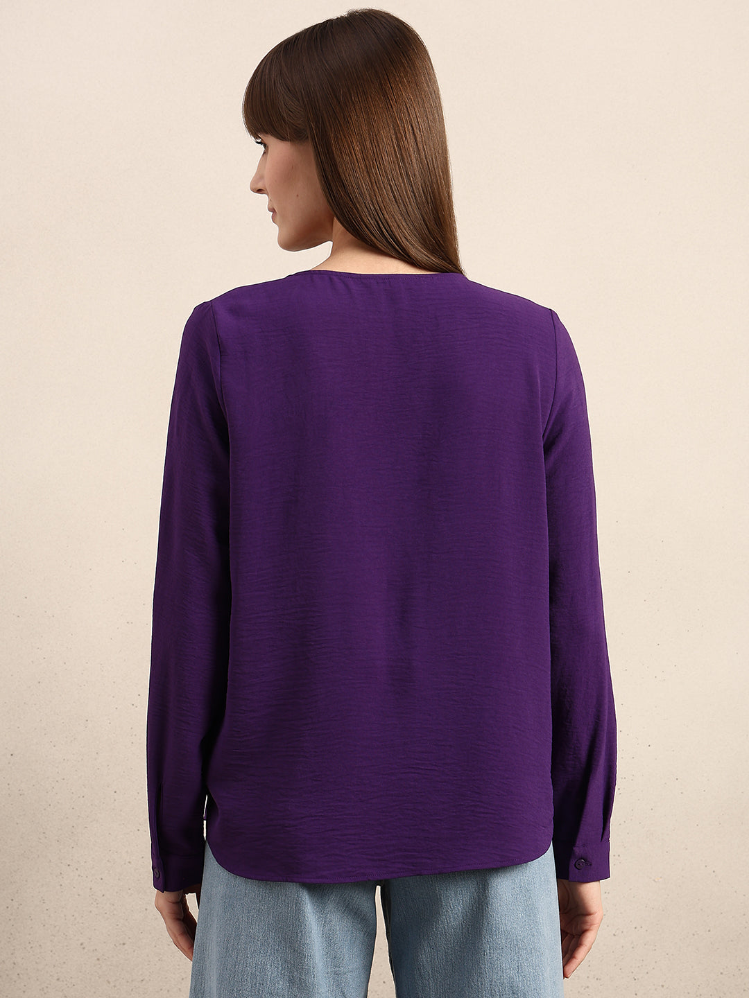 Purple V-Neck Top