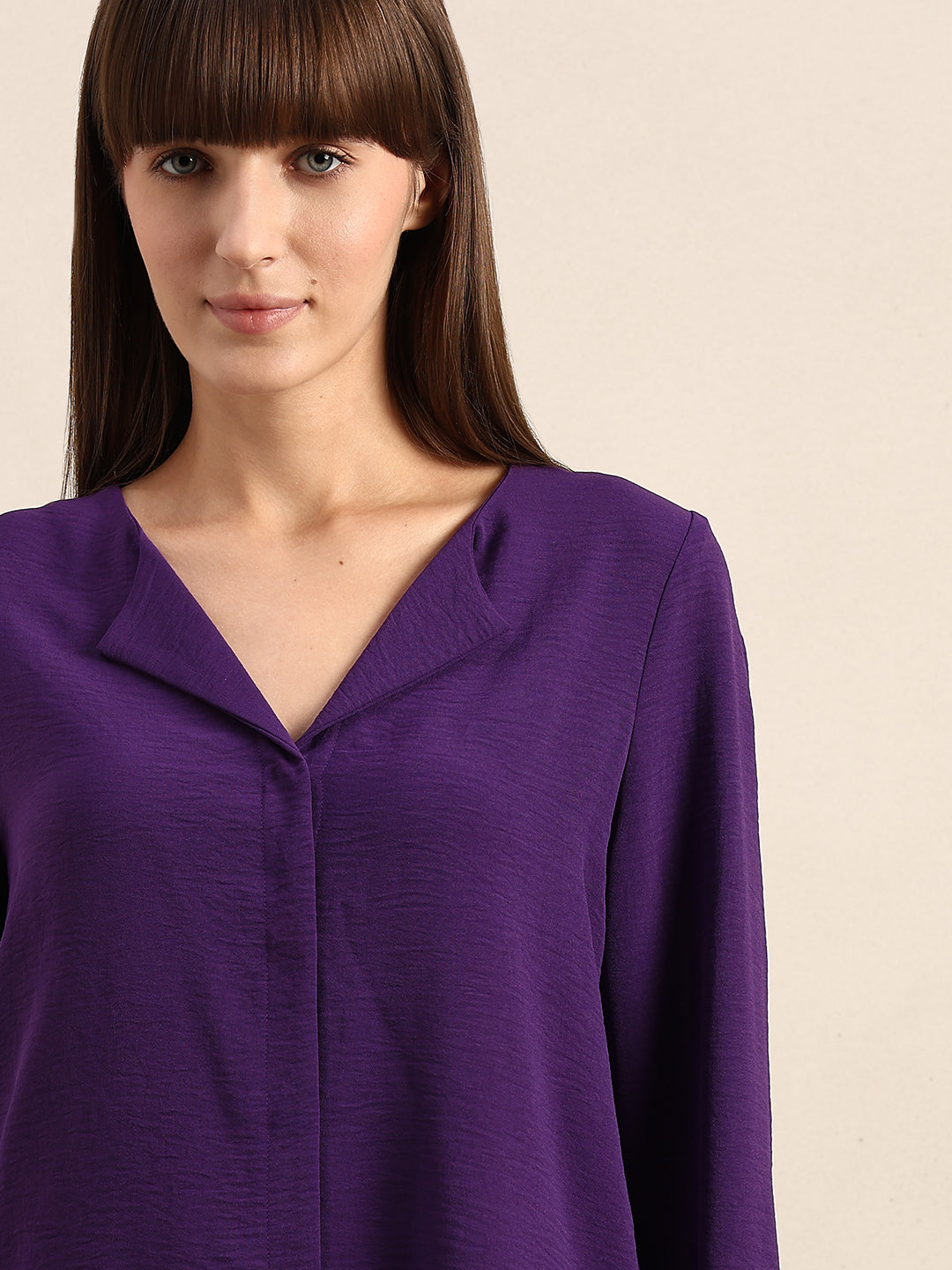 Purple V-Neck Top