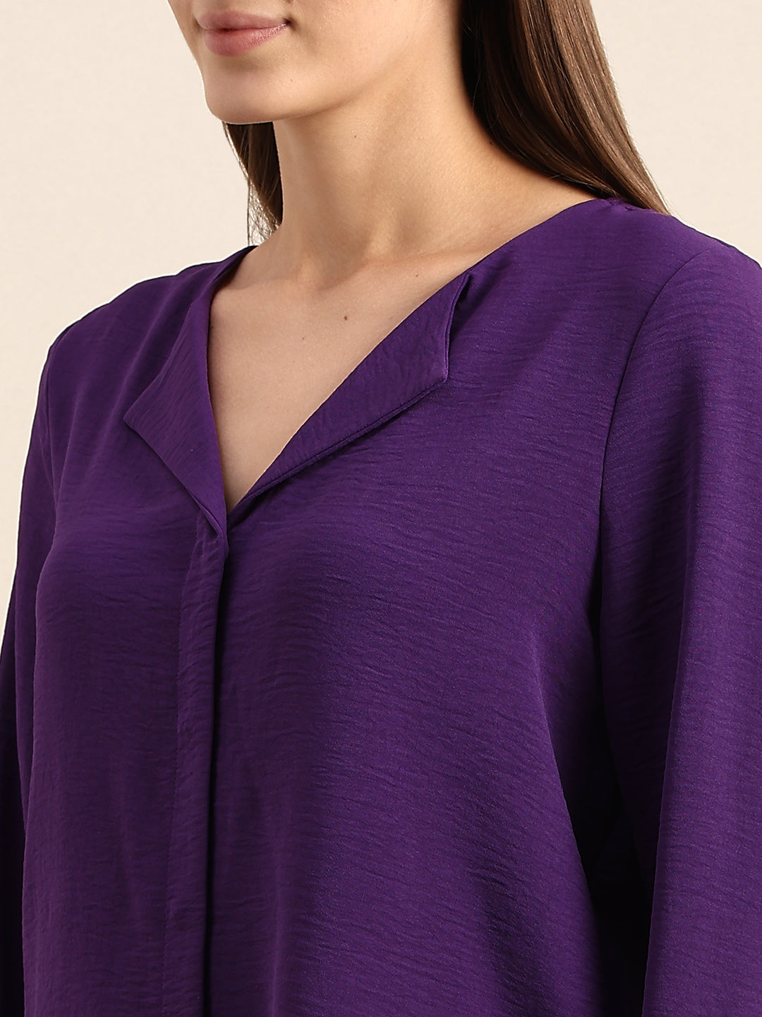 Purple V-Neck Top
