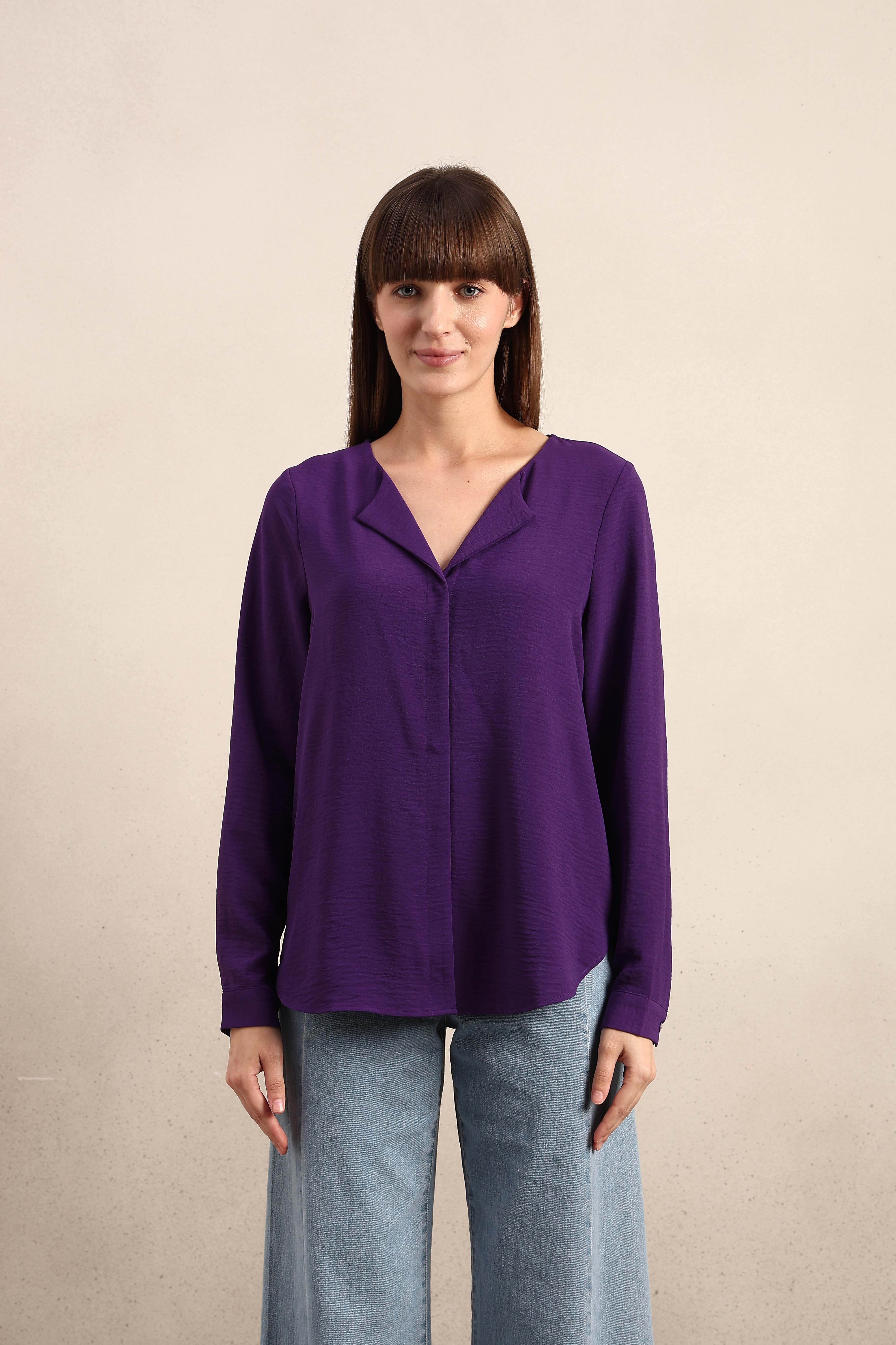 Purple V-Neck Top