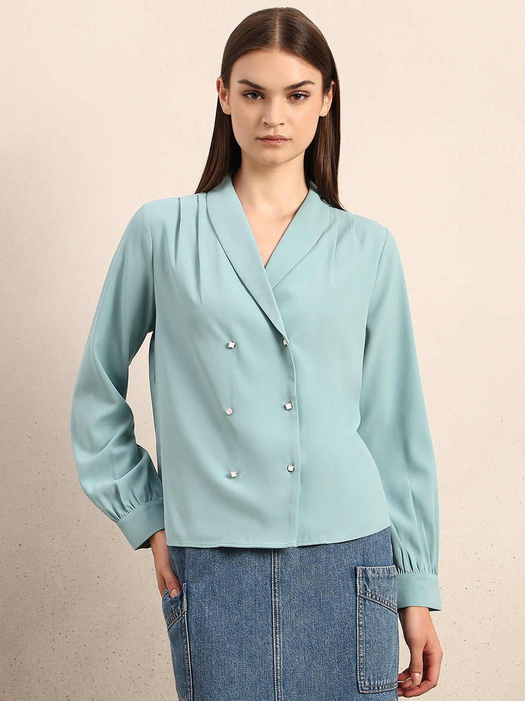 Light Blue Full Sleeves Top