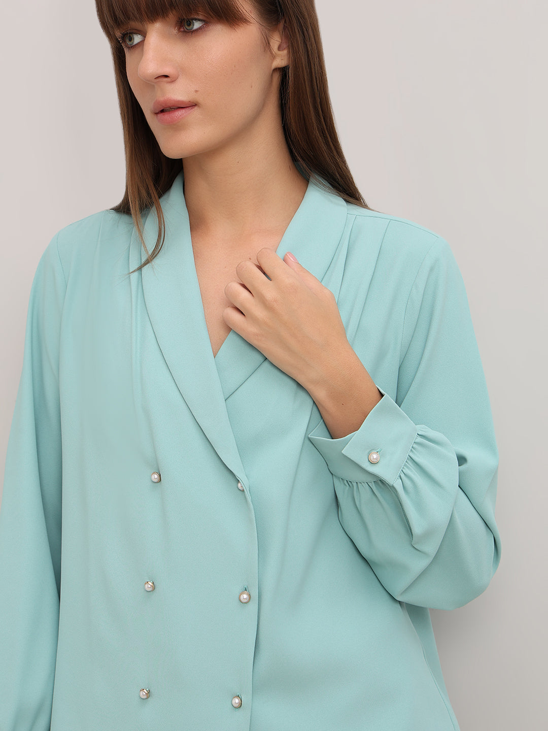 Pearl Button Detail Top