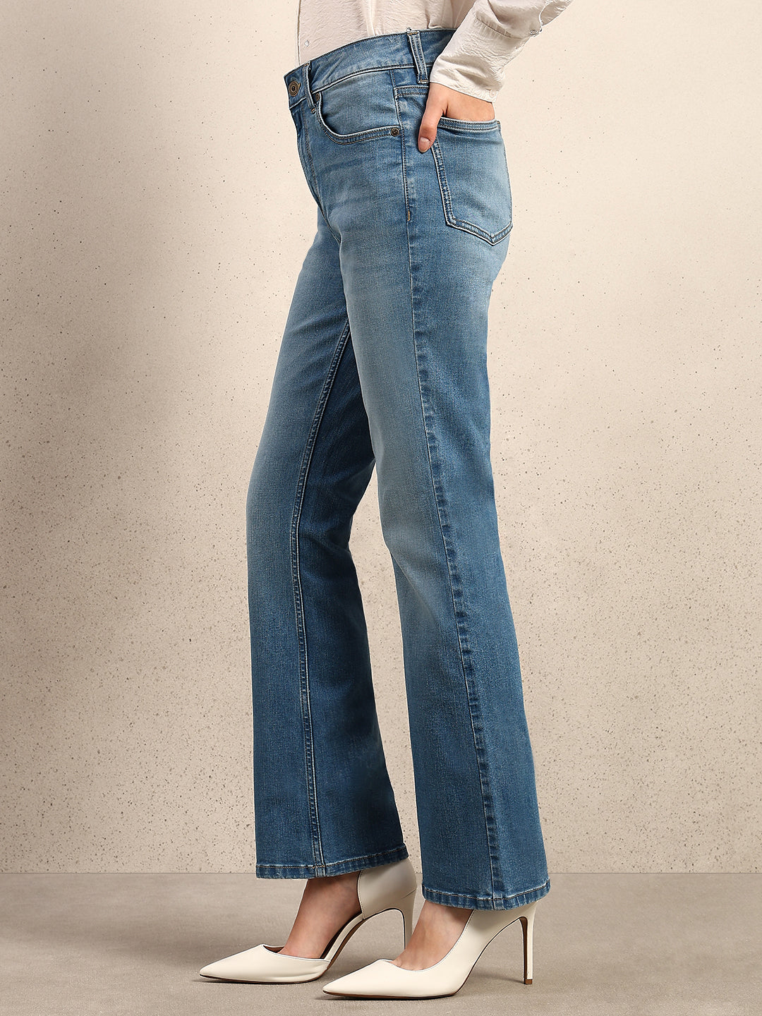 Light Blue Mid Rise Bootcut Jeans