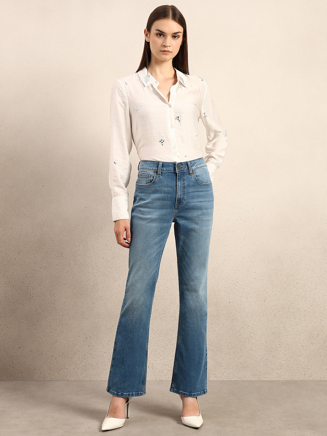 Light Blue Mid Rise Bootcut Jeans