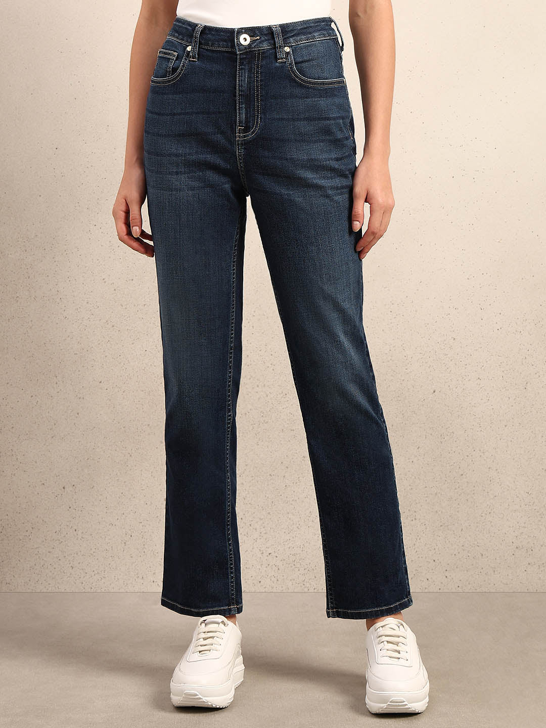 Blue Mid Rise Slim Fit Jeans