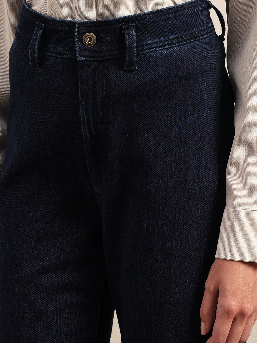 Mid Rise Wide Leg Jeans - Dark Blue