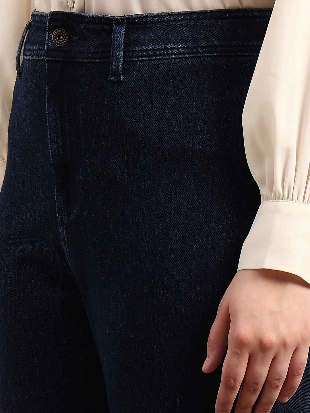 CURVE Dark Blue Wide Leg Jeans