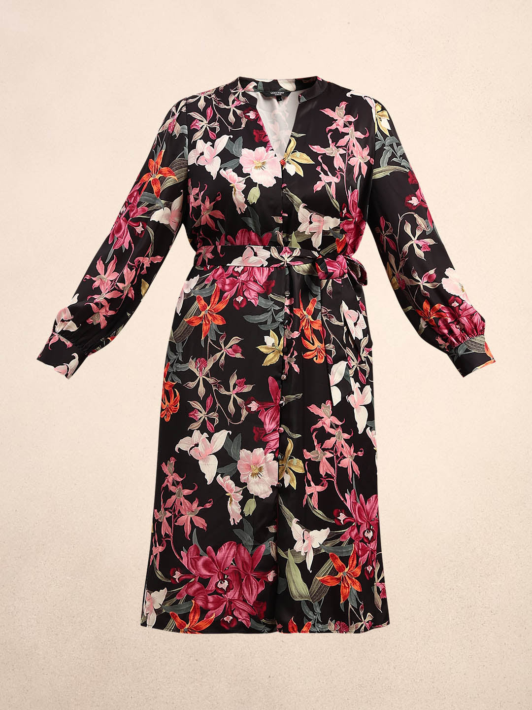 Curve Floral Print Midi Dress