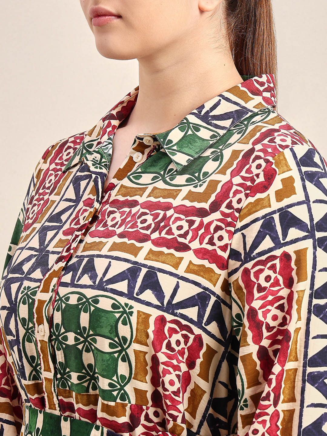 Curve Multi-Colour Printed Midaxi Dress